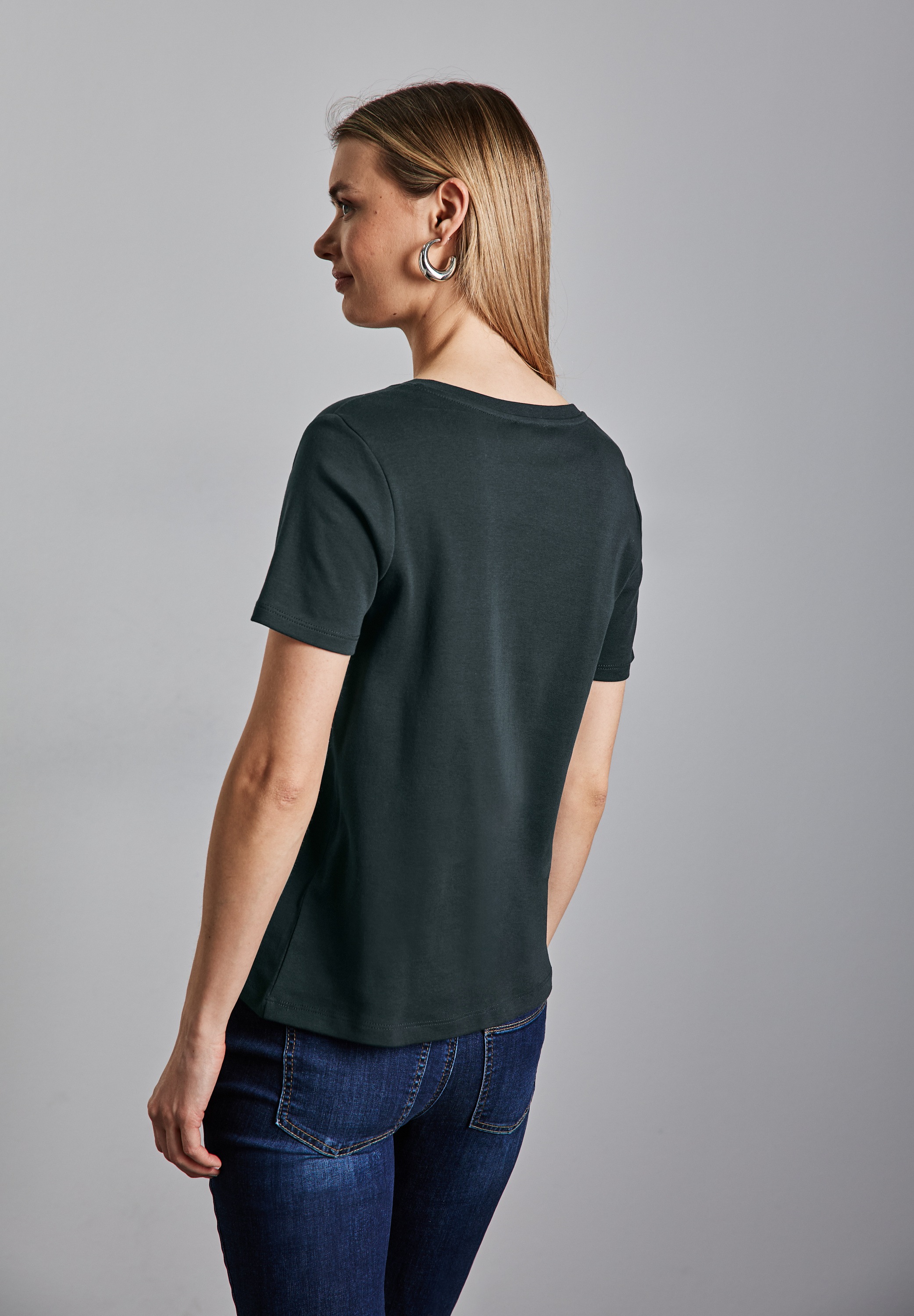 STREET ONE V-Shirt, aus reiner Baumwolle