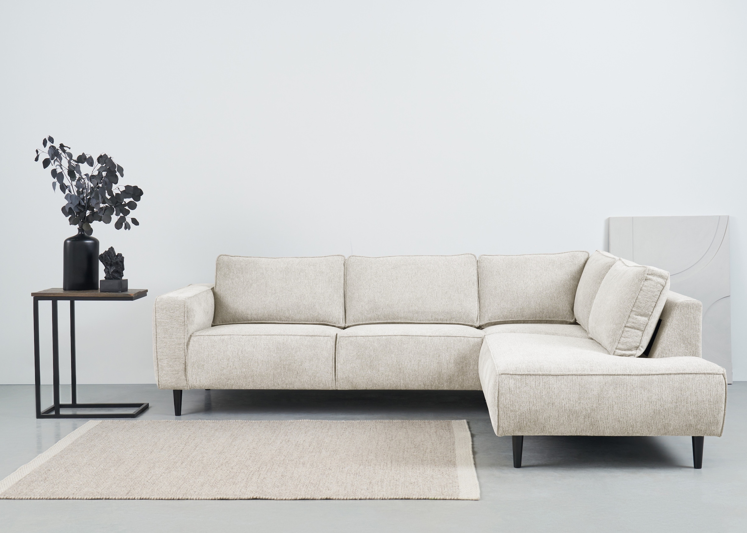 Home affaire Ecksofa "Fumone, Lederoptik oder Soft-Touch Chenille" Breite 2 günstig online kaufen