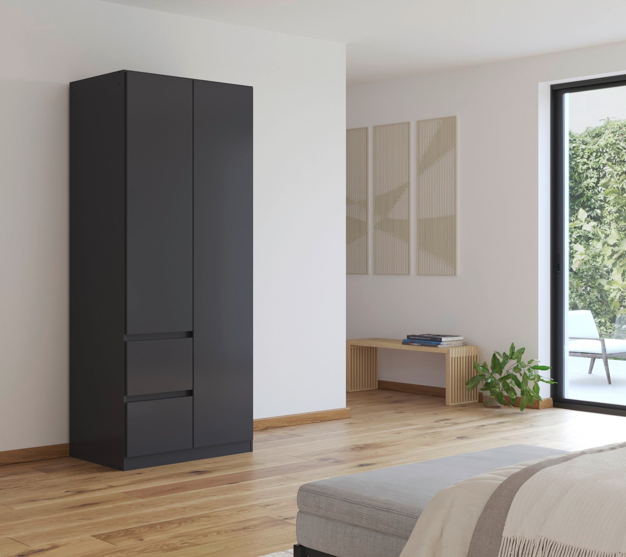 rauch Drehtürenschrank »Kleiderschrank Schrank Garderobe Garderobenschrank MAINZ«, grifflose Front, Außentüren mit Push-to-Open Funktion MADE IN GERMANY