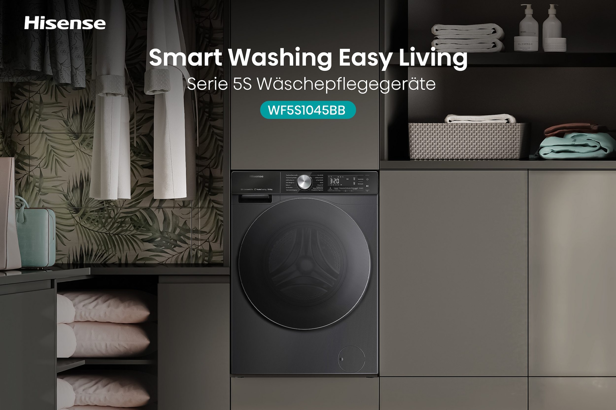 Hisense Waschmaschine »WF5S1045BB« 10,5 kg 1400 U/min AutoDosing