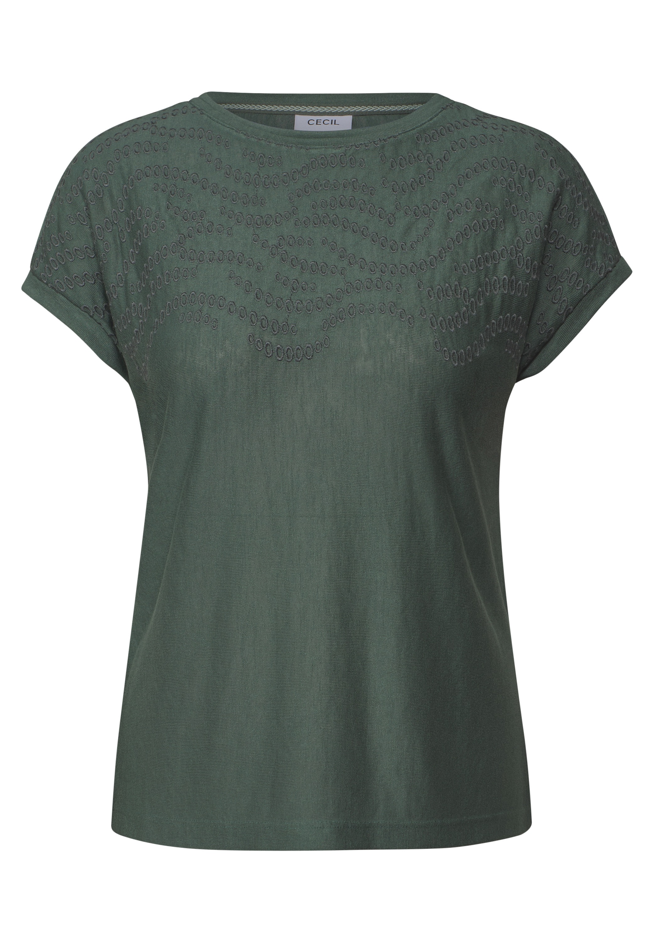 Cecil Women Basic T-Shirt Dark Balmy Khaki XL 3