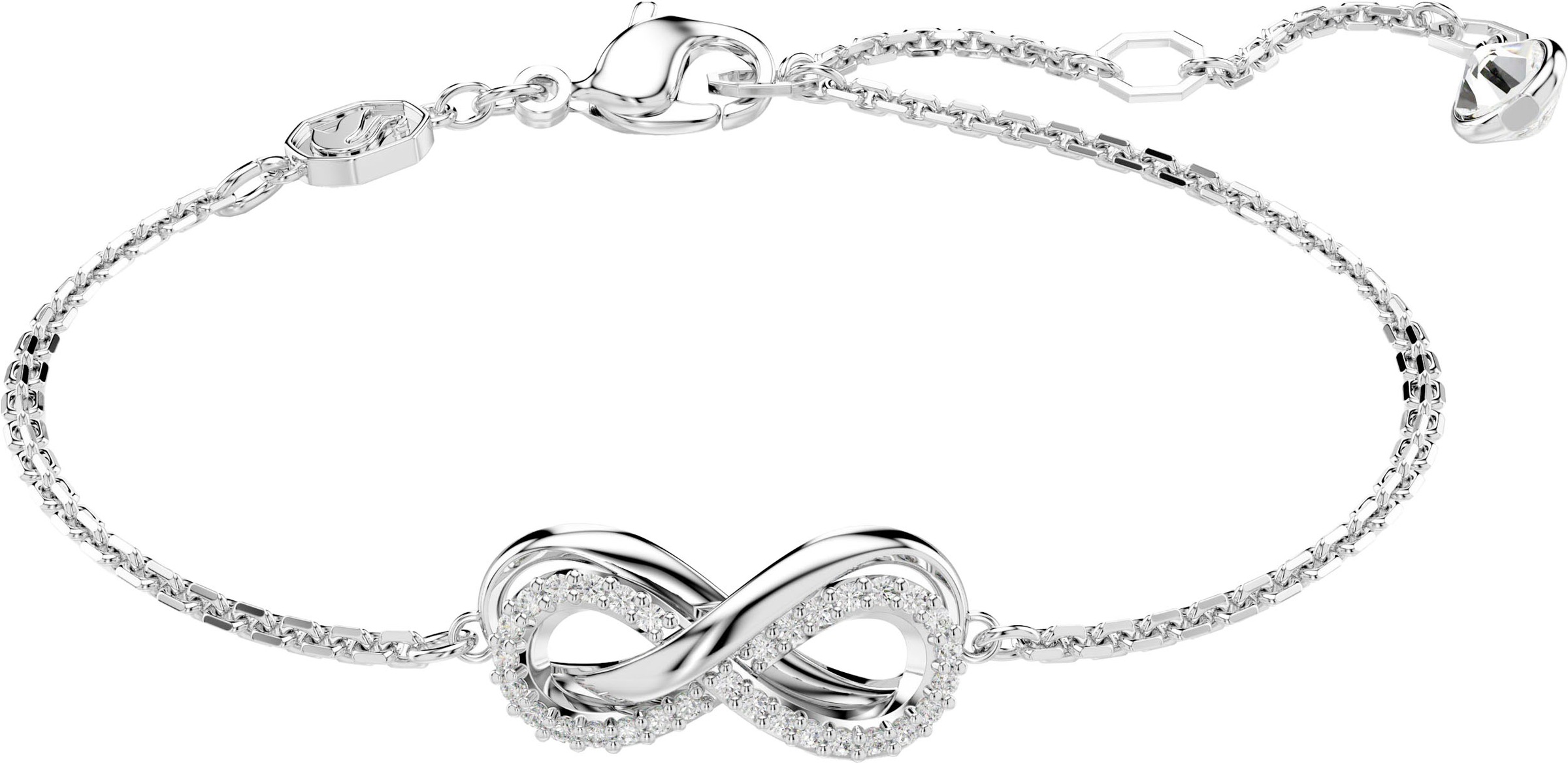 Armband SWAROVSKI "Hyperbola" Gr. M, silber (metallfarben, kristallweiß, kristallweiß), Armbänder, Damen, M, Metall, Armband, mit Swarovski Kristall 2