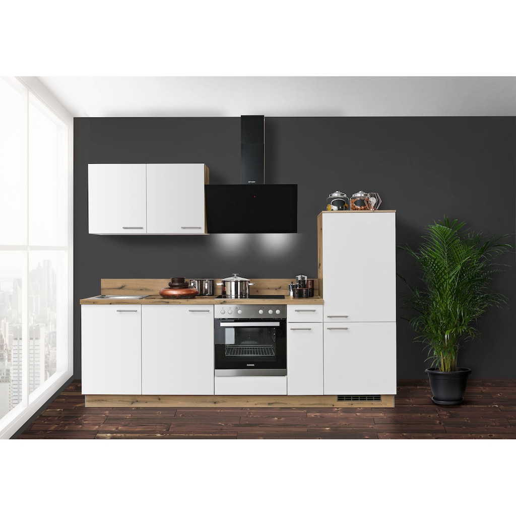 Express Küchen Küchenzeile »Scafa«, mit E-Geräten, vormontiert, mit Vollauszug und Soft-Close-Funktion, Stellbreite 260 cm