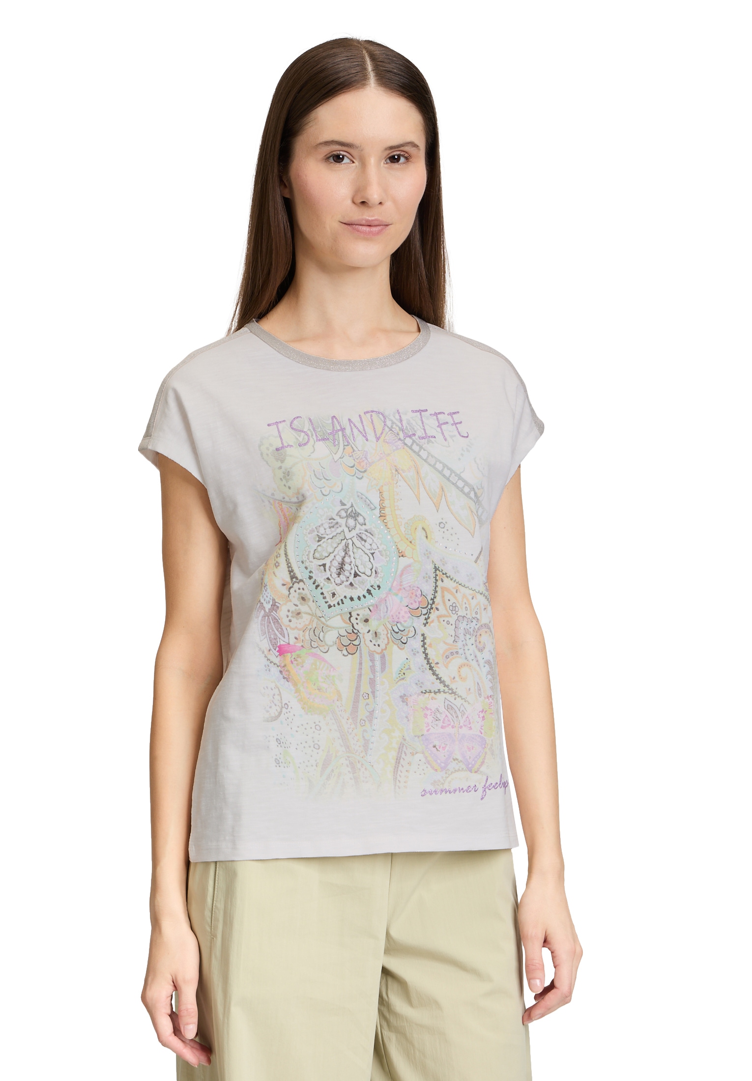 Cartoon Kurzarmshirt "Cartoon Rundhals-Shirt mit Placement", (1 tlg.), Aufg günstig online kaufen