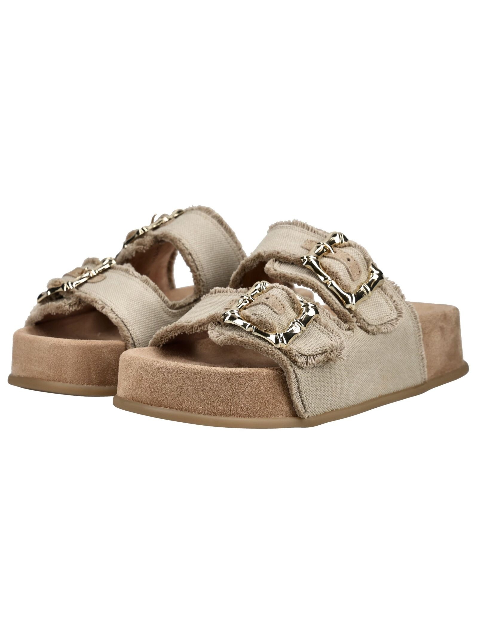 Pantolette PAUL GREEN "Paul Green Pantoletten Textil", Damen, Gr. 36, beige, Textil, Schuhe Pantolette 3