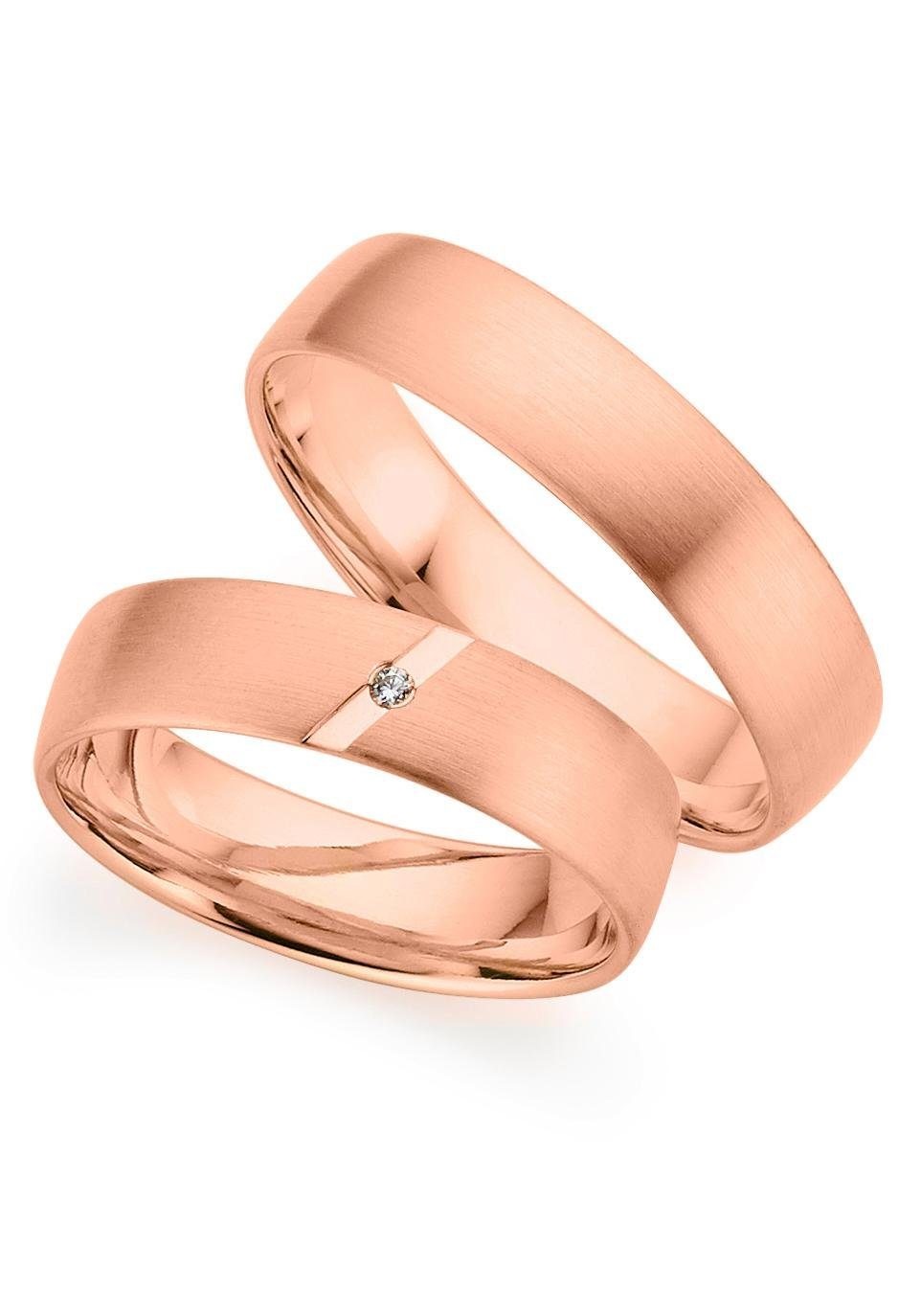 PHÖNIX Damen Trauring "Schmuck Geschenk Gold 333 Trauring Ehering LIEBE versch. Varianten", 54, ohne Brillant, Roségold 333, 5mm, rosa, Roségold 333,