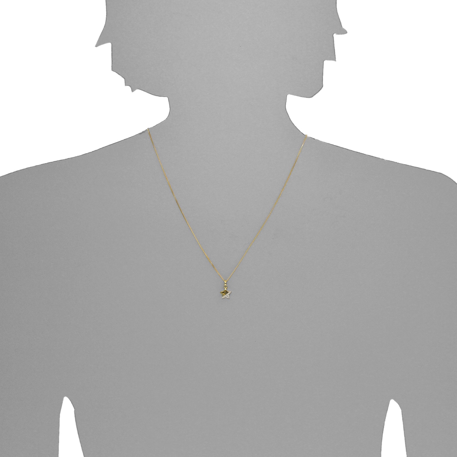 OSTSEE-SCHMUCK Kette und Anhänger Set »- Stern - Gold 333/000 - Zirkonia«