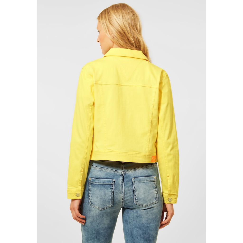 Damenmode Jacken STREET ONE Jeansjacke, mit Knopfleiste gelb