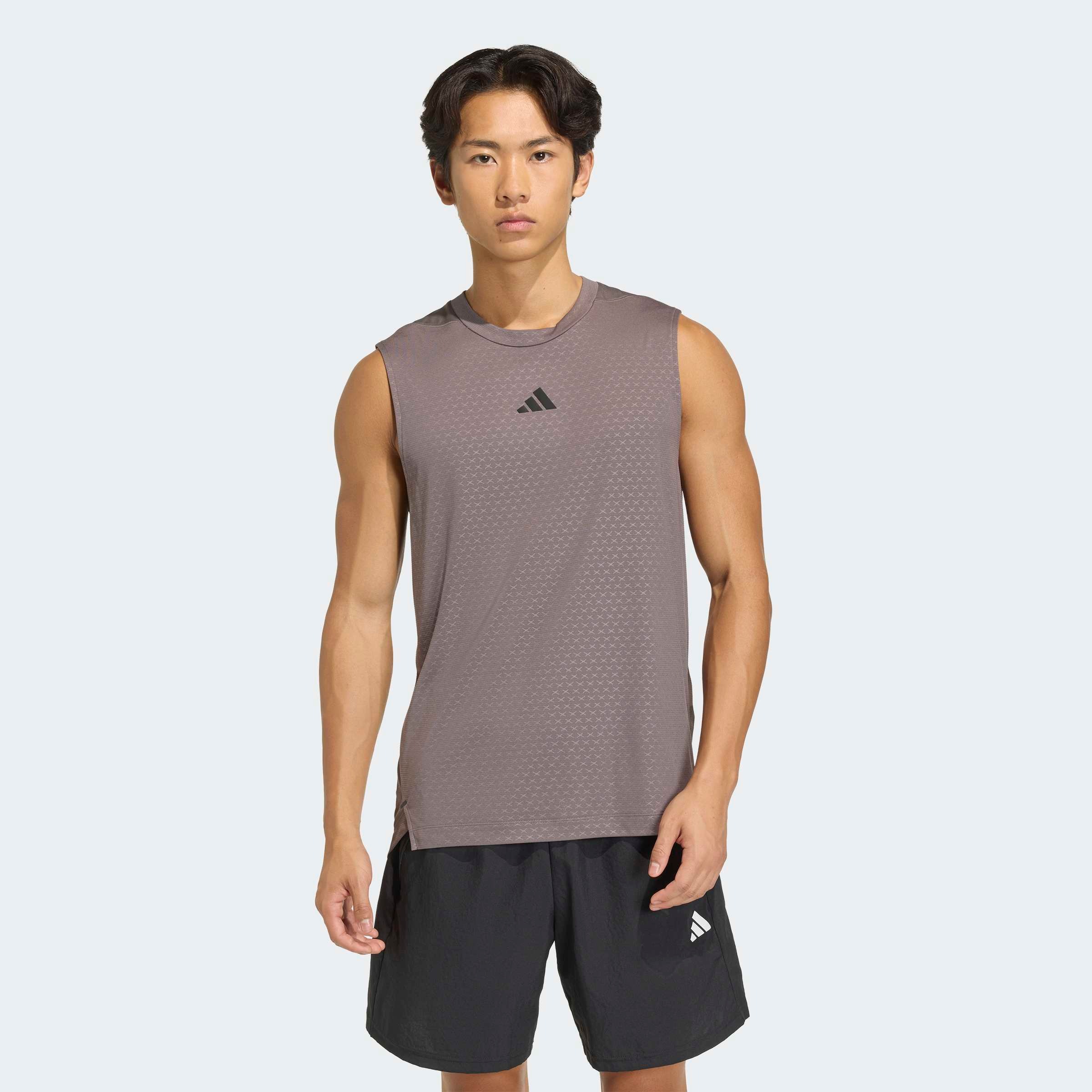 Adidas T-shirt Sans Manches D4t Primelift 3 Stripes Charcoal S