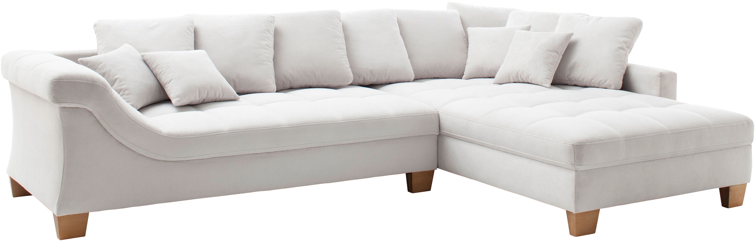 Mr. Couch Ecksofa »Bologna, L-Form, mit Holzfüßen«, wahlweise mit Kaltschaum
