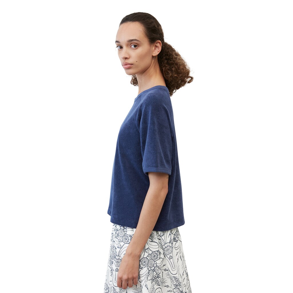 Damenmode Shirts & Sweatshirts Marc O'Polo Sweatshirt »aus Organic Cotton-Mix« blau