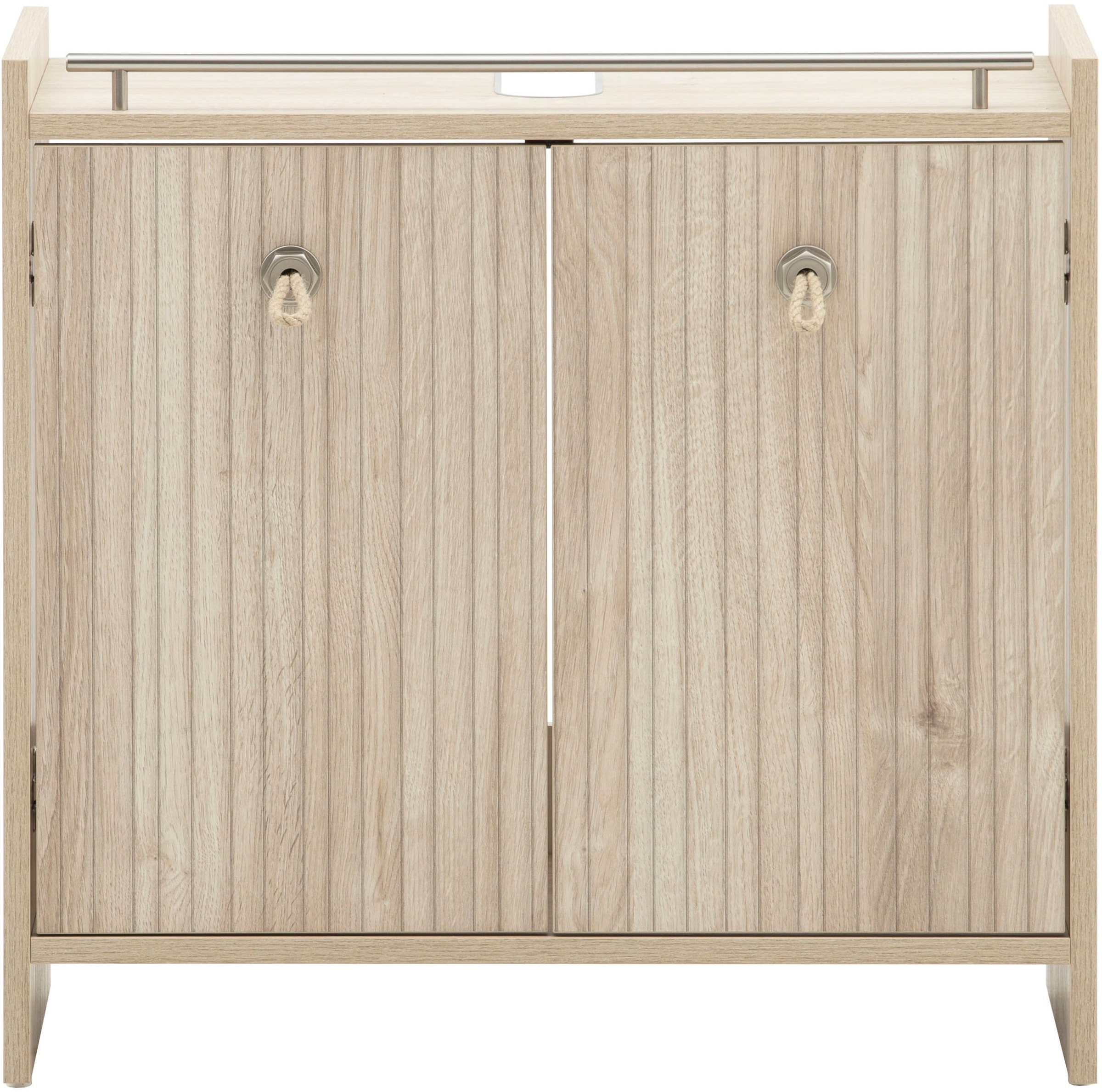 Schildmeyer Waschbeckenunterschrank »SONDERBY, 2 Türen, Breite 65 cm, MADE IN GERMANY« 1 Stk. tlg. Seilgriffe im maritimen Look, MADE IN GERMANY
