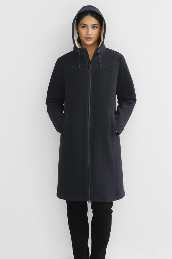 Damen Langmantel "GW 82 WMN FLC PRK", blau, Gr. 48, G.I.G.A. DX BY KILLTEC, Obermaterial: 100% Polyester, Mäntel, wärmend, Übergangsjacke