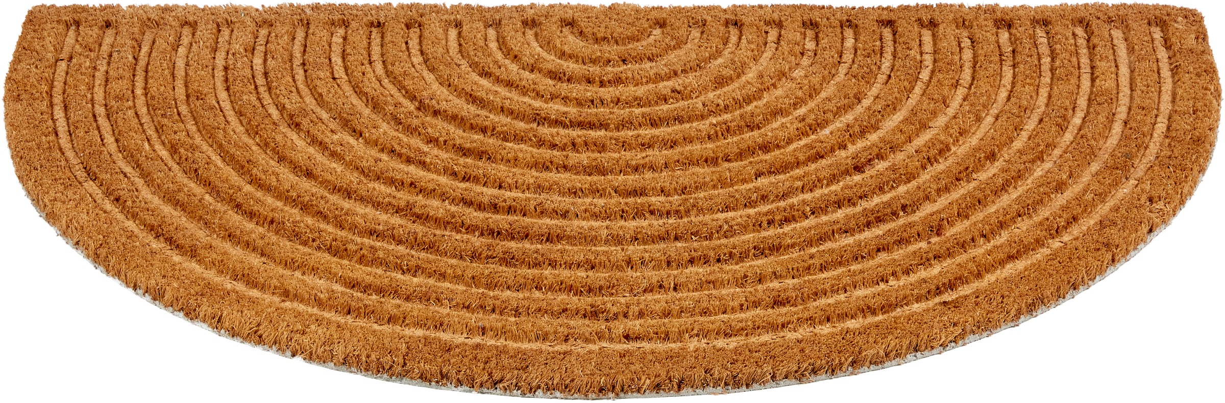 Paillasson moderne en fibre de coco 60 x 90 cm demi-cercle nature