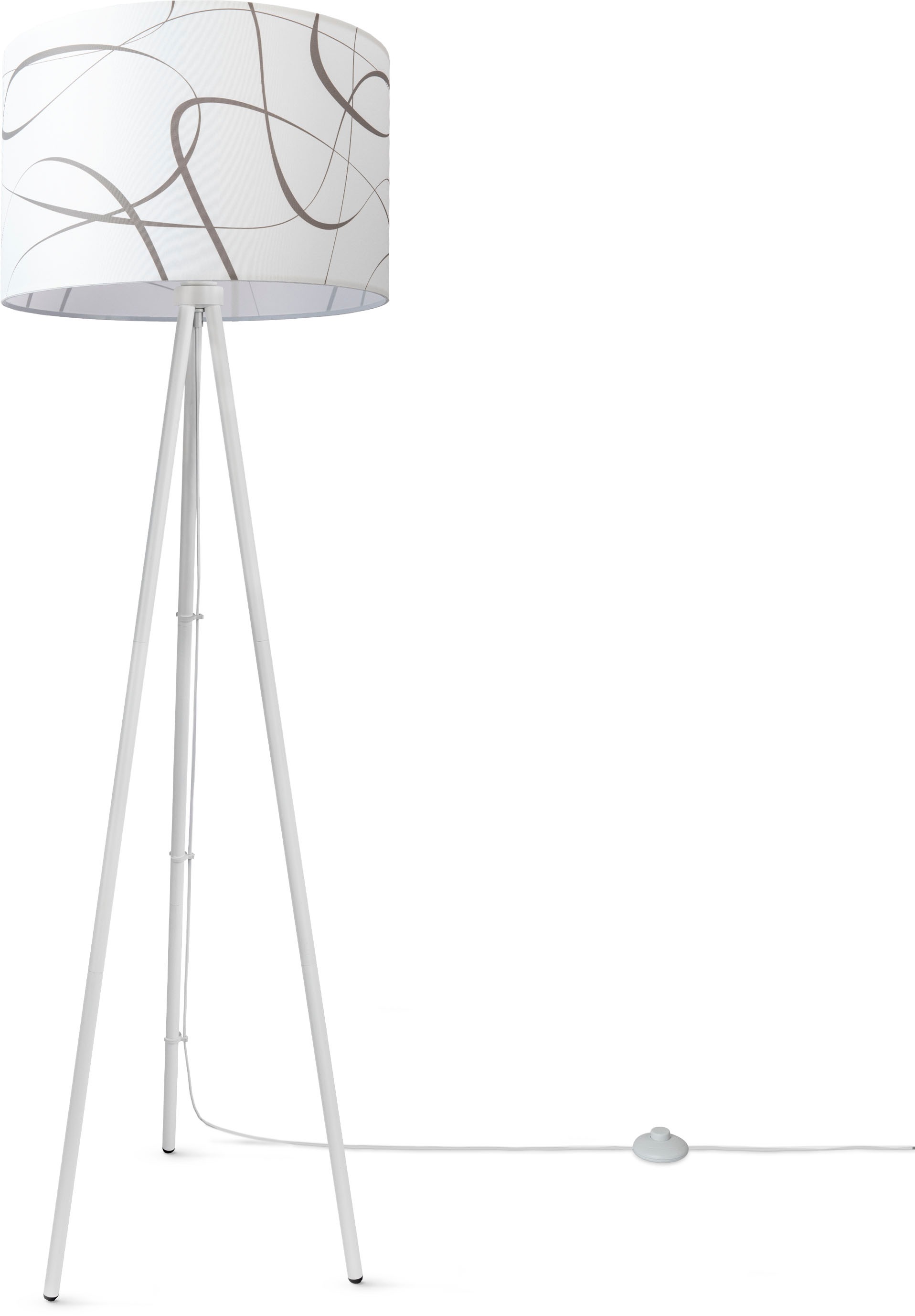 Paco Home Stehlampe »Trina Tribal« E27 Stehlampe Dreibein Mit Lampenschirm Stoff  Stativ Modern Vintage Uni