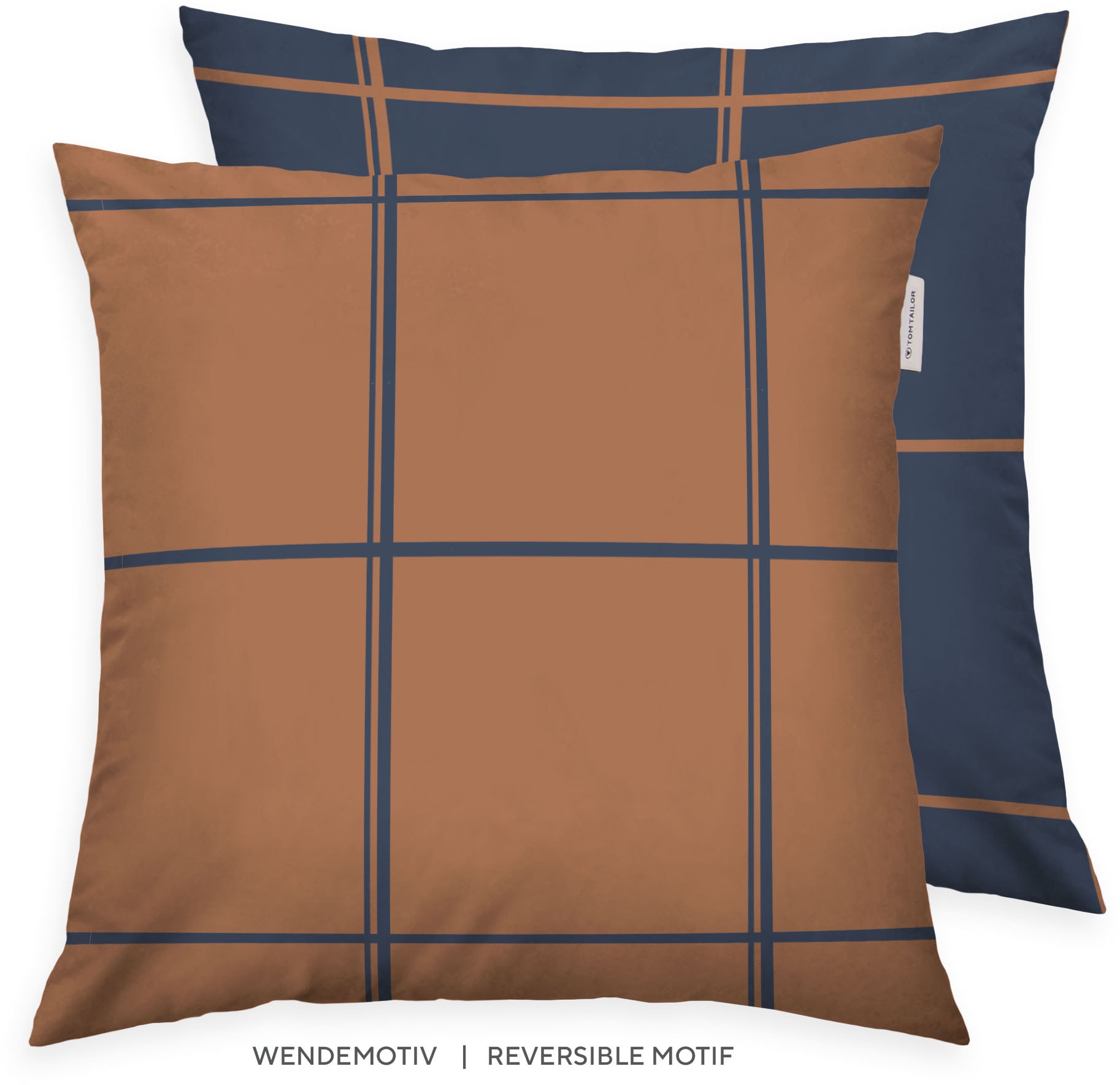 TOM TAILOR HOME Kissenhülle »new bedroom, LARGE CHECK, 40x40cm oder 40x80cm«, (1 St.), mit farbigem...