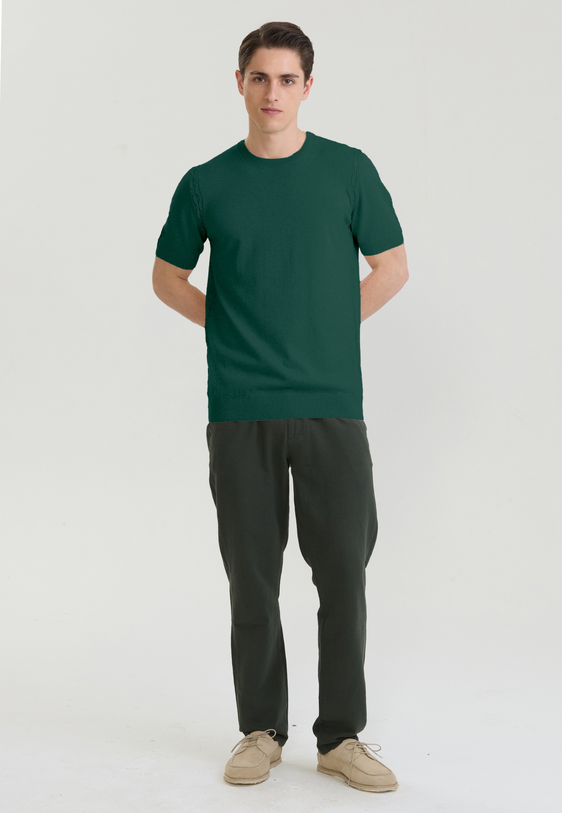 Felix Hardy T-Shirt »Basic-Strick-T-Shirt mit Rundhalsausschnitt«