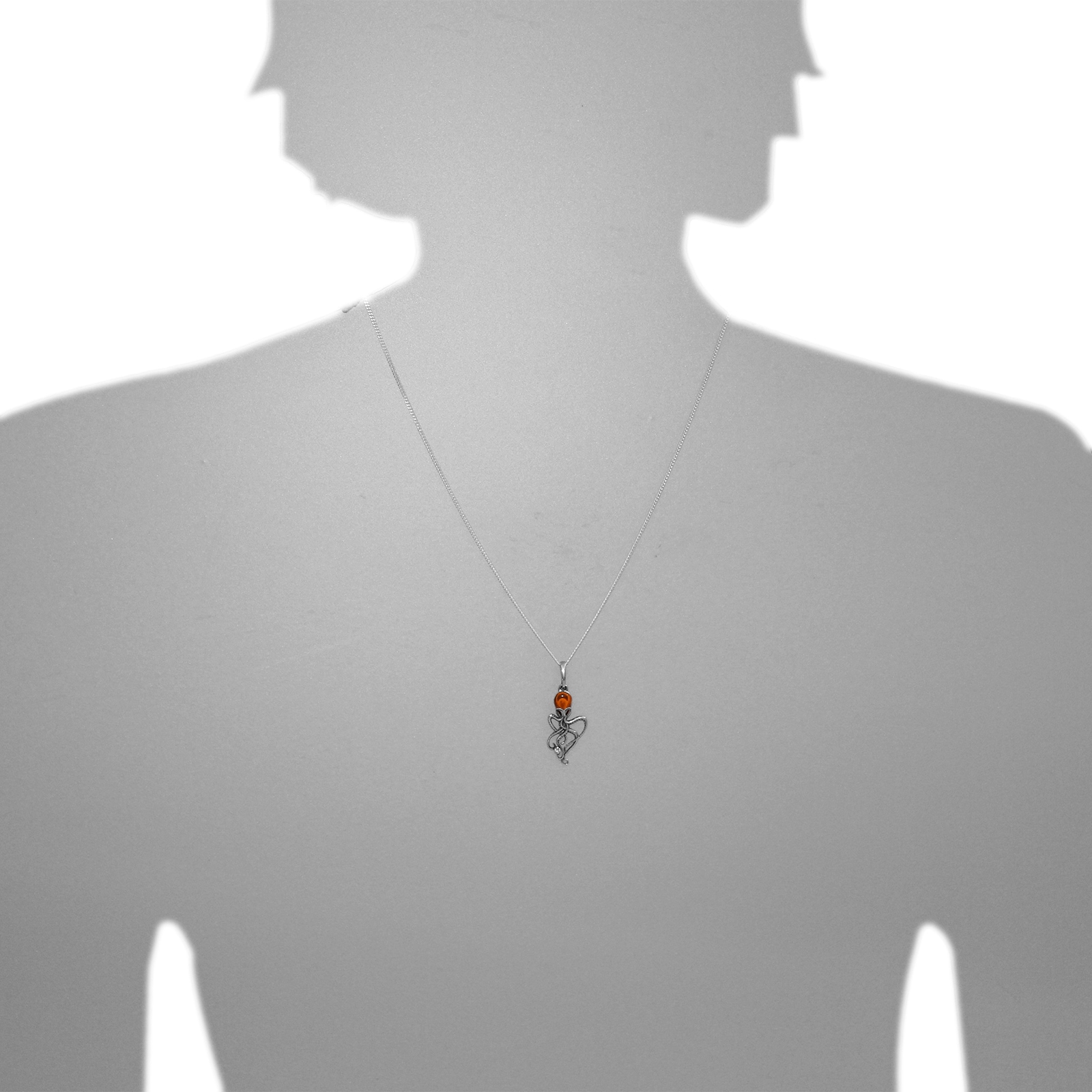 OSTSEE-SCHMUCK Kettenanhänger »- Tintenfisch - Silber 925/000 - Bernstein&Schmuckstein«