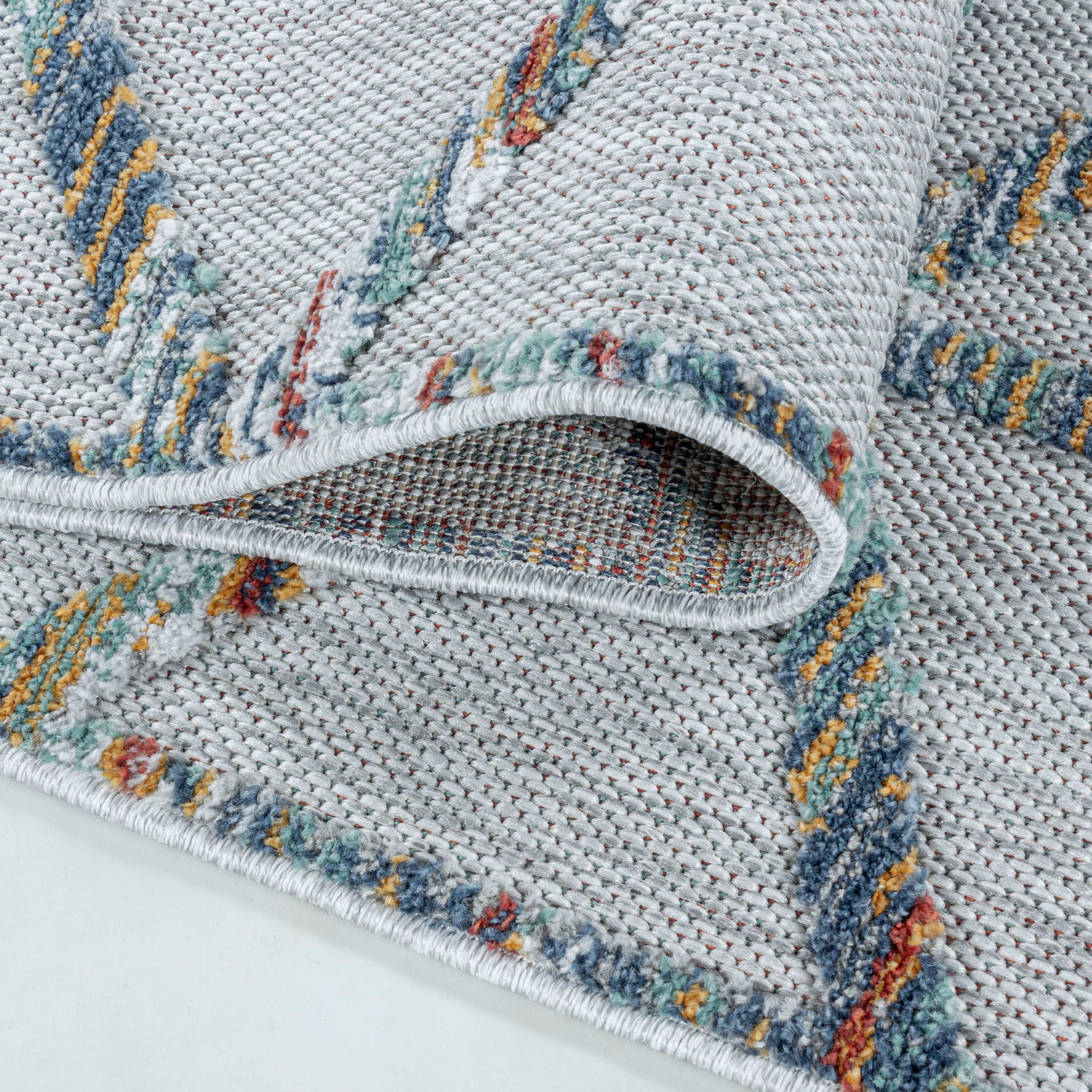 Ayyildiz Teppiche Teppich »BAHAMA 5151« rechteckig 8 mm Höhe Läufer, Flachflor mit Hoch-Tief-Struktur, In-und Outdoor geeignet