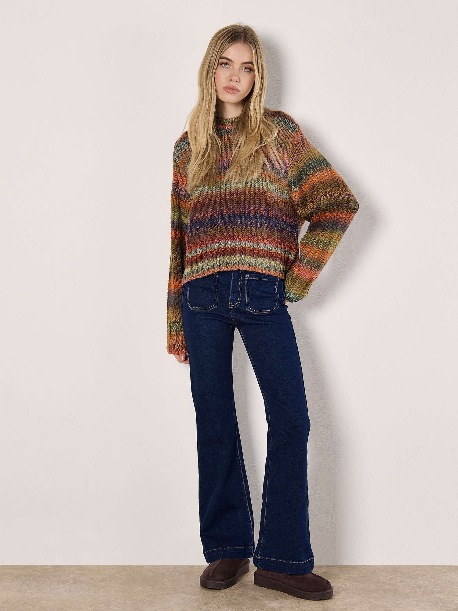 Apricot Strickpullover »Multicolor Pullover« aus Grobstrick