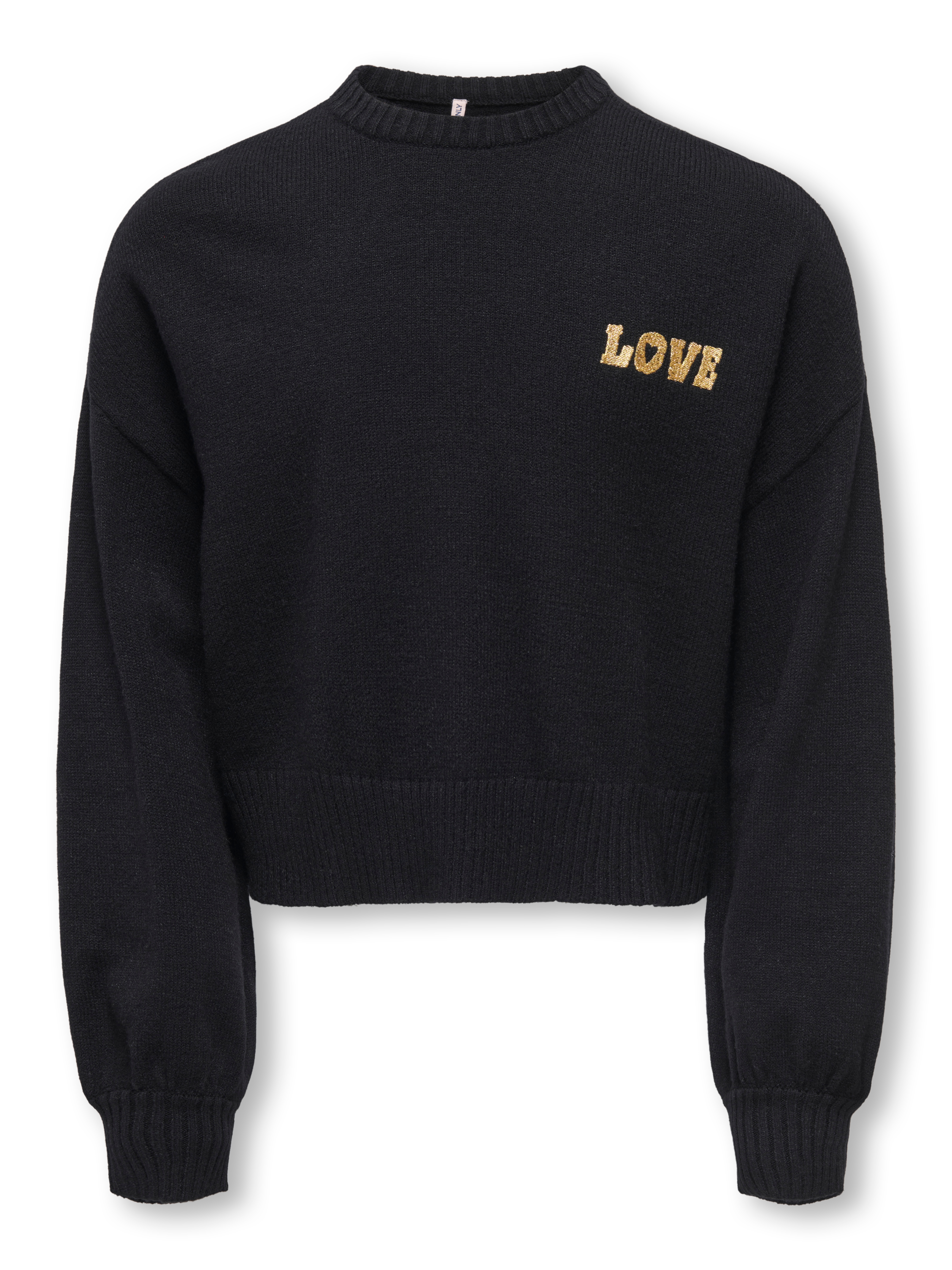 KIDS ONLY Rundhalspullover "KOGLEVA-LAYA LS EMB. O-NECK FR KNT" Viskosemischung