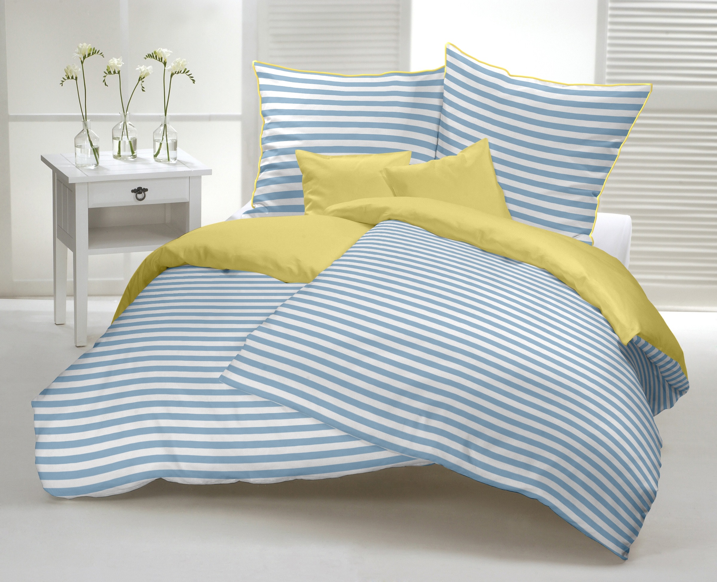 CASATEX Bettwäsche "Capri" 2 Stk. klassisch, modern, Streifen-Wend-Bettbezu günstig online kaufen