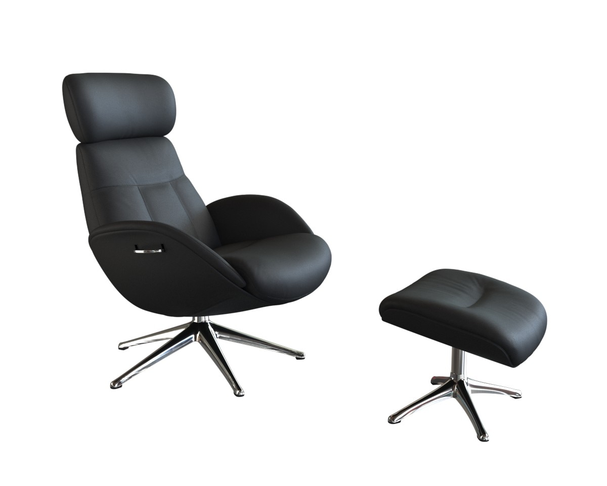 FLEXLUX Relaxsessel »Relaxchairs Elegant«, Premium Komfort, Rücken- & Kopfteilverstellung, drehbar, Fuß Alu