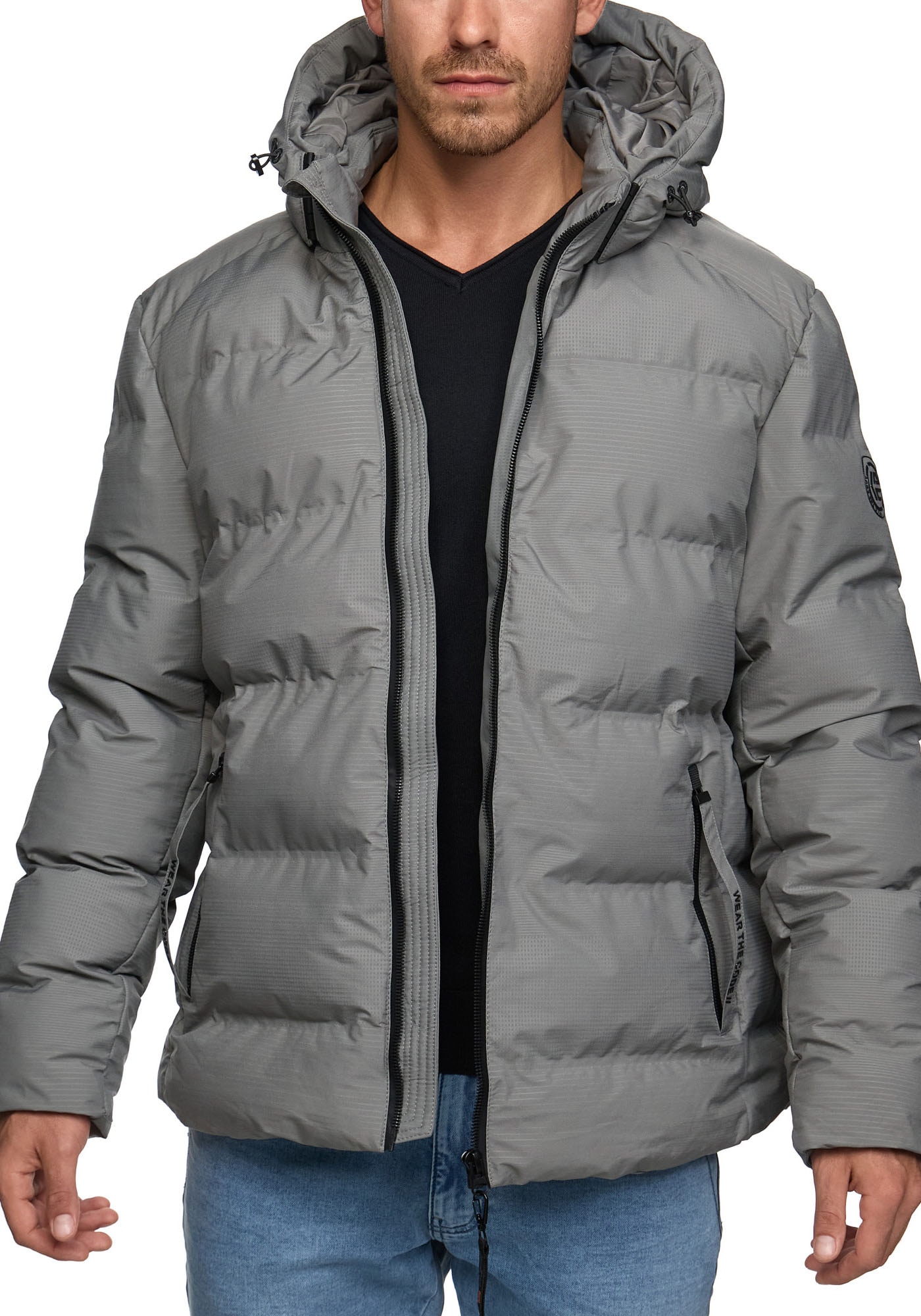 Indicode Steppjacke »INDerek«, mit Kapuze