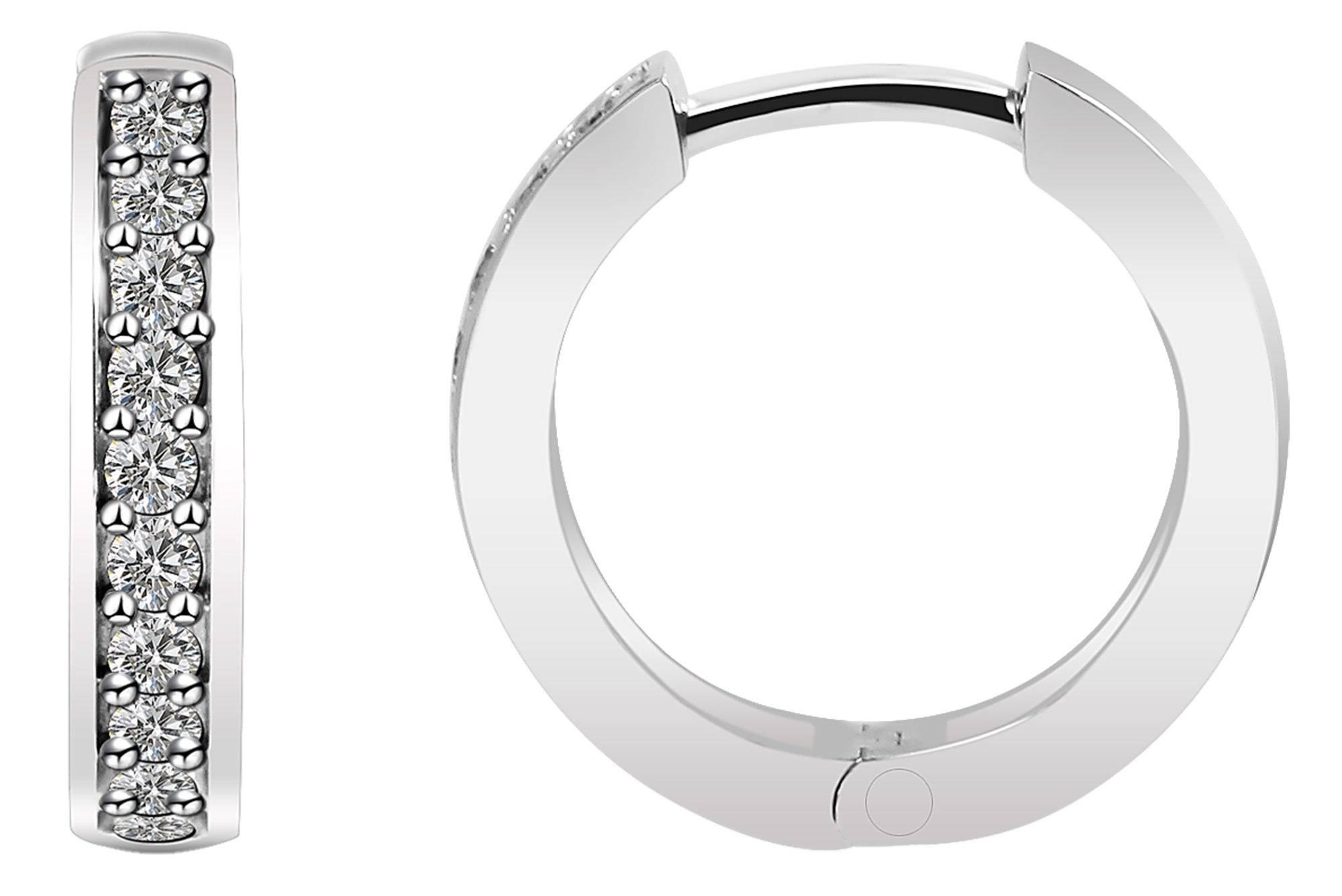 Adelia´s Klappcreolen "Ohrringe – Klappcreole aus 925 Silber mit Zirkonia" Ideal als Geschenk zum einfach so