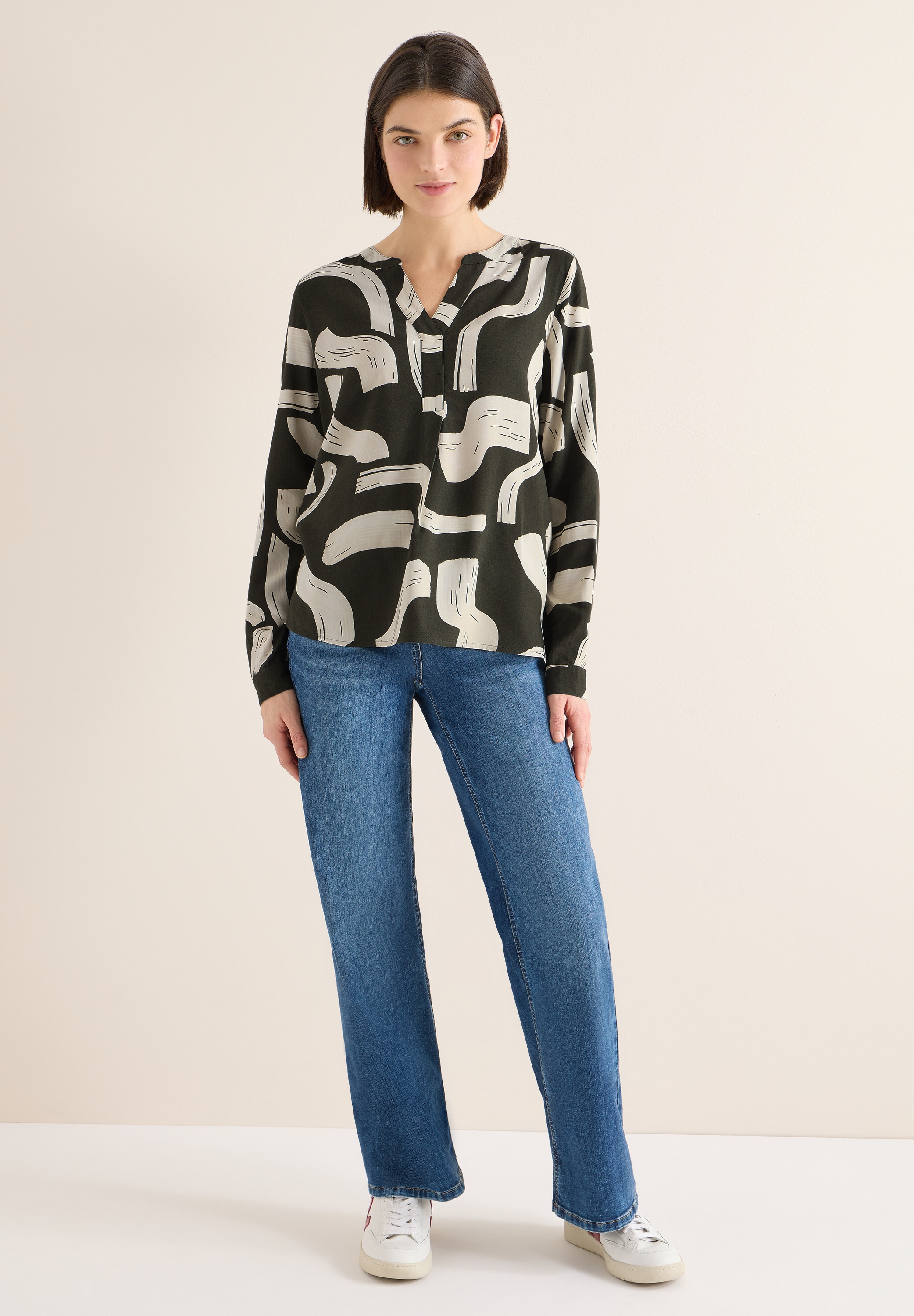 Thumbnail - Cecil Langarmbluse im grafischen Design