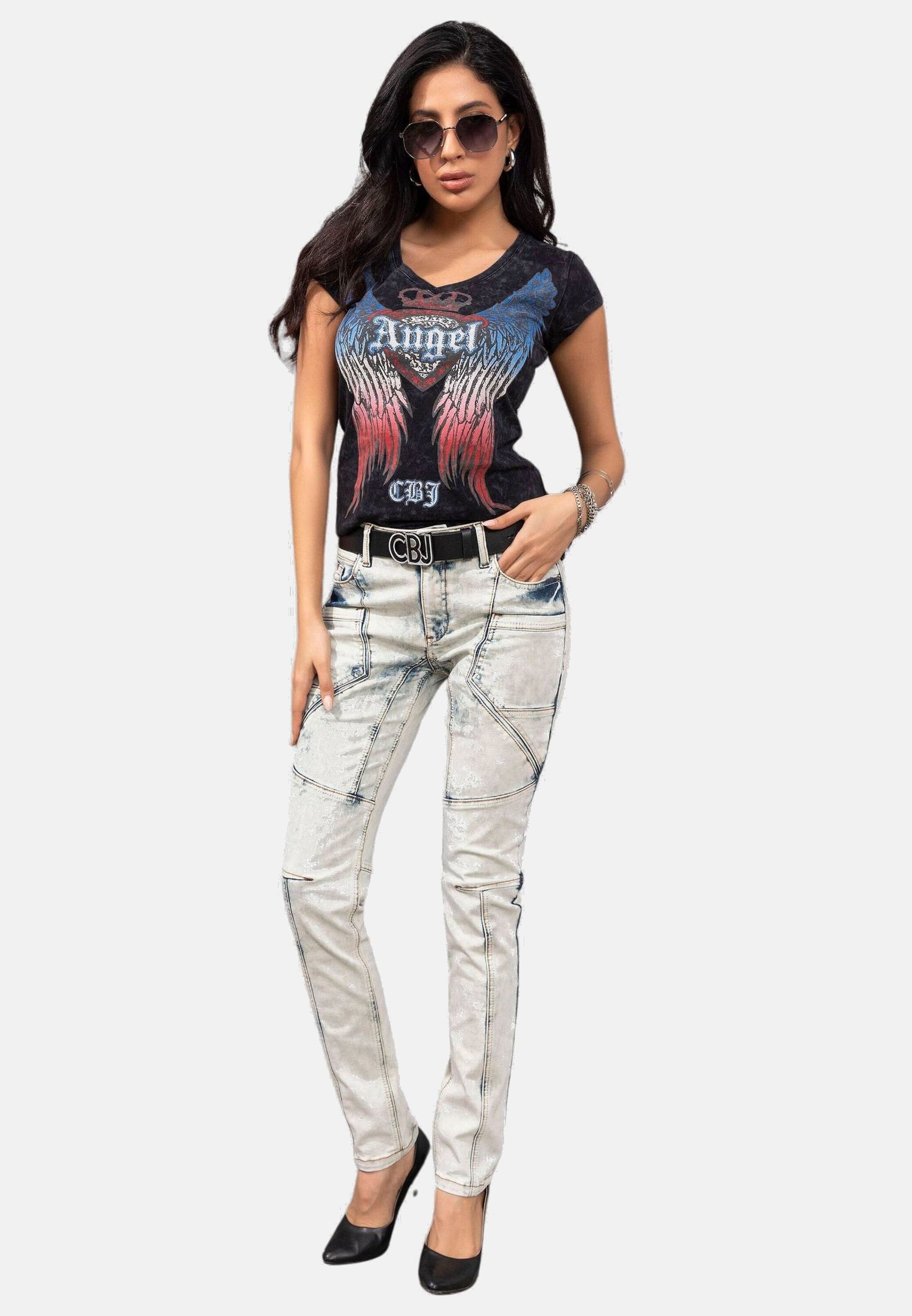 Cipo & Baxx Slim-fit-Jeans "Cipo & Baxx Jeans" mit extravagantem Nahtdesign, WD382