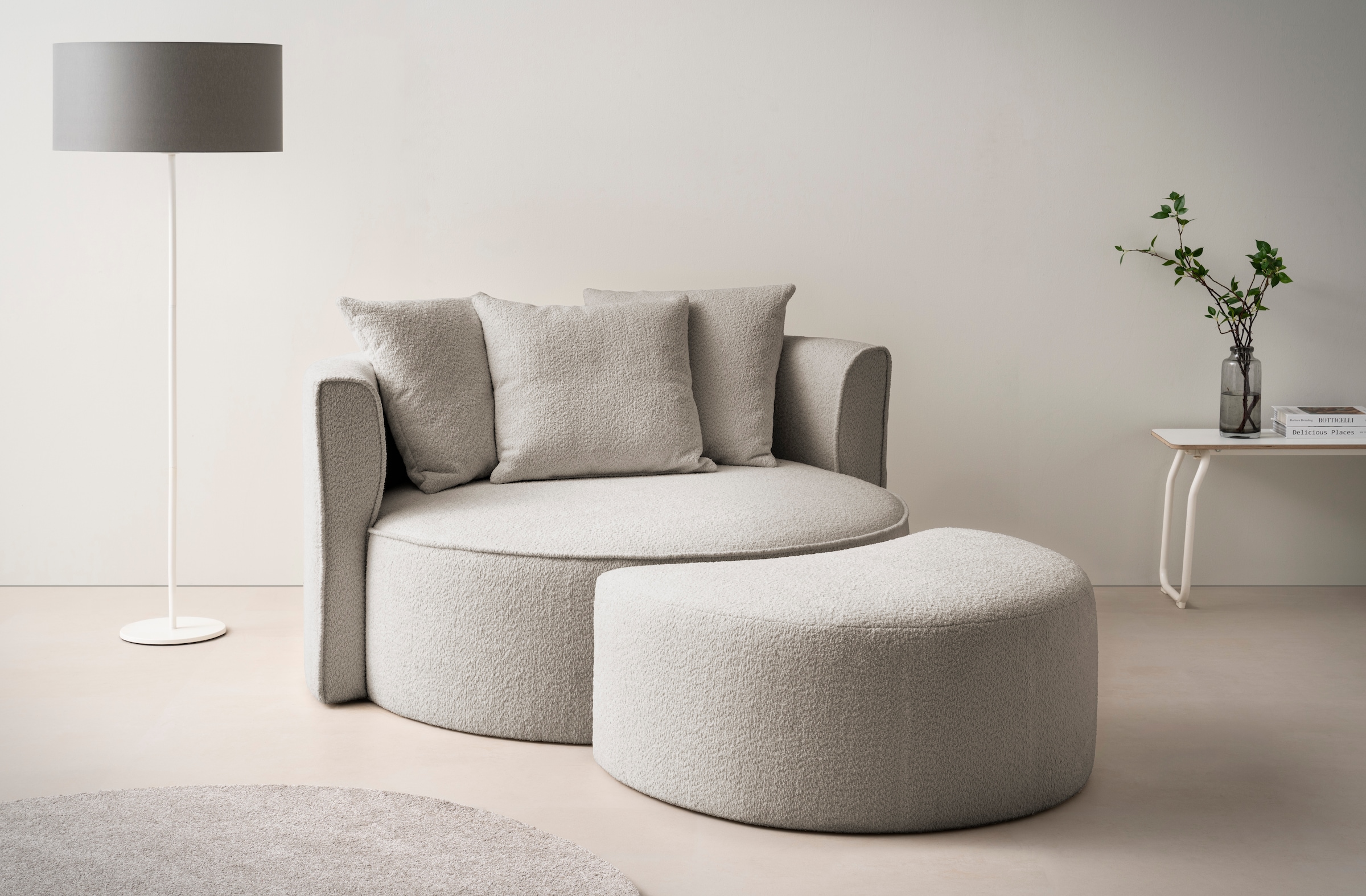 LeGer Home by Lena Gercke XXL-Sessel "ISALIE, Rundsessel mit Hocker, Lesese günstig online kaufen