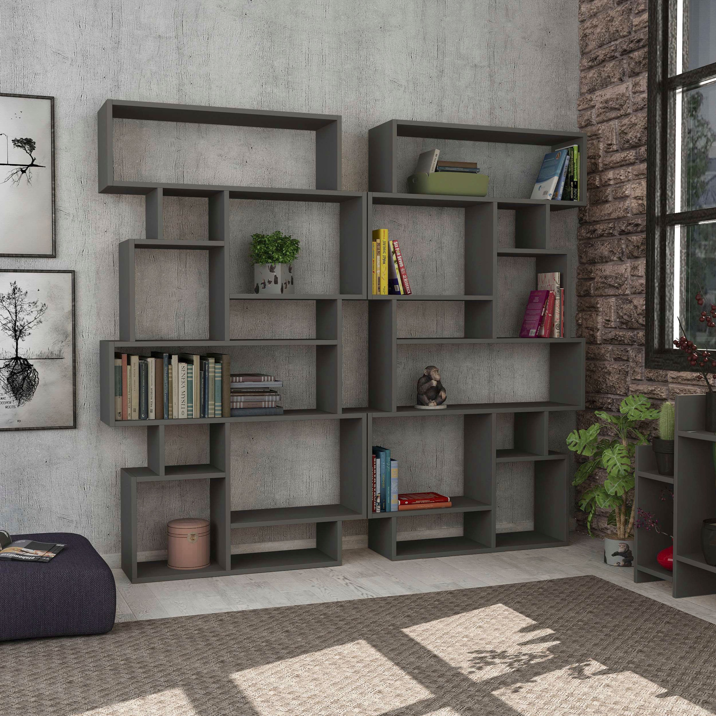 Decortie Bücherregal »Karmato Bücherregal«, (Packung), Leichte Montage, Lagerung, Platzsparend