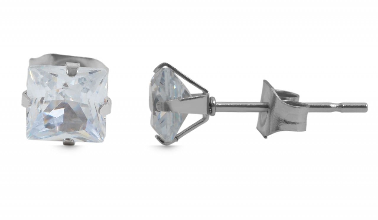 Paar Ohrhänger ADELIA´S "Damen Ohrstecker aus Edelstahl und Zirkonia", silber, Ohrringe, Damen, Damen, Edelstahl