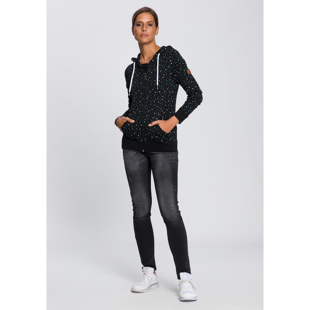 KangaROOS Kapuzensweatjacke, mit sportlichem Minimal-Print