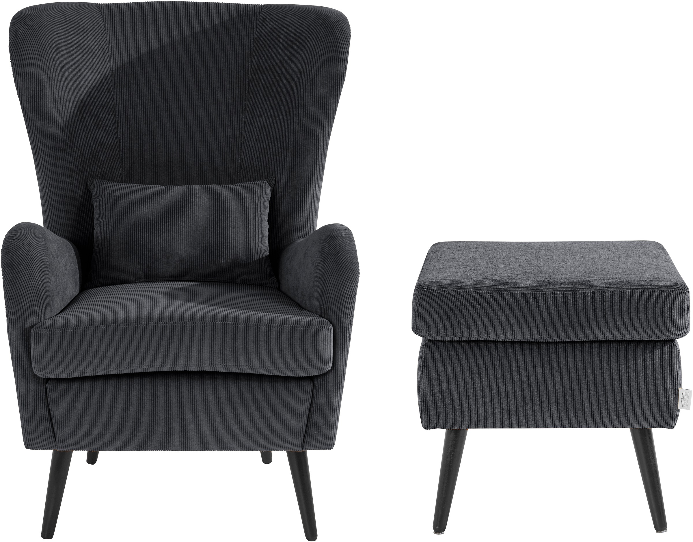 Guido Maria Kretschmer Home&Living Sessel »Sallito«, incl. Hocker, in 6 Bezugsqualitäten, Sessel B/T/H: 76/85/109 cm