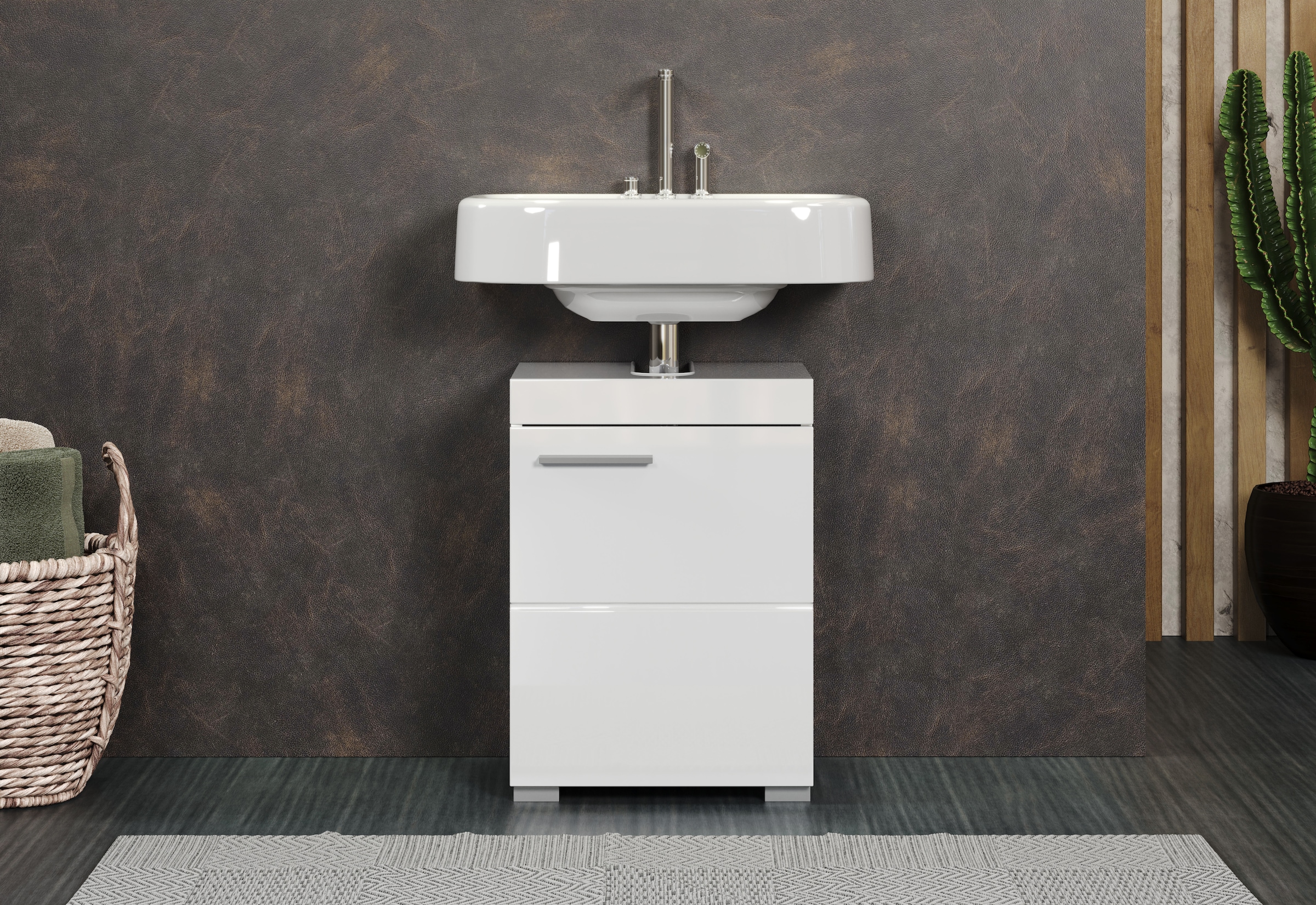 welltime Waschbeckenunterschrank "Avena" 1 Stk. tlg. Unterschrank mit Tür & günstig online kaufen