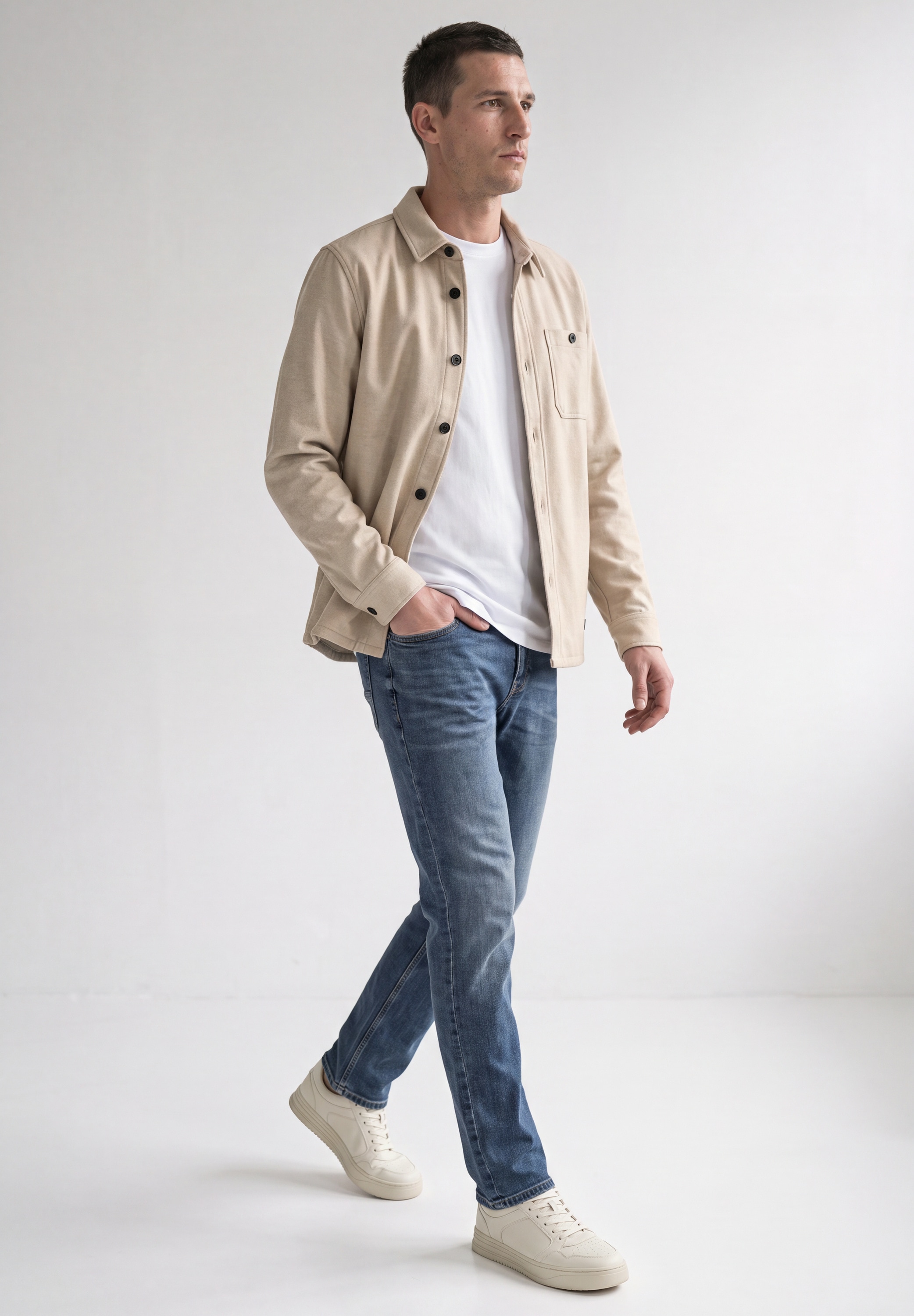 STREET ONE MEN Kurzjacke ohne Kapuze mit durchgehender Knopfleiste vorn