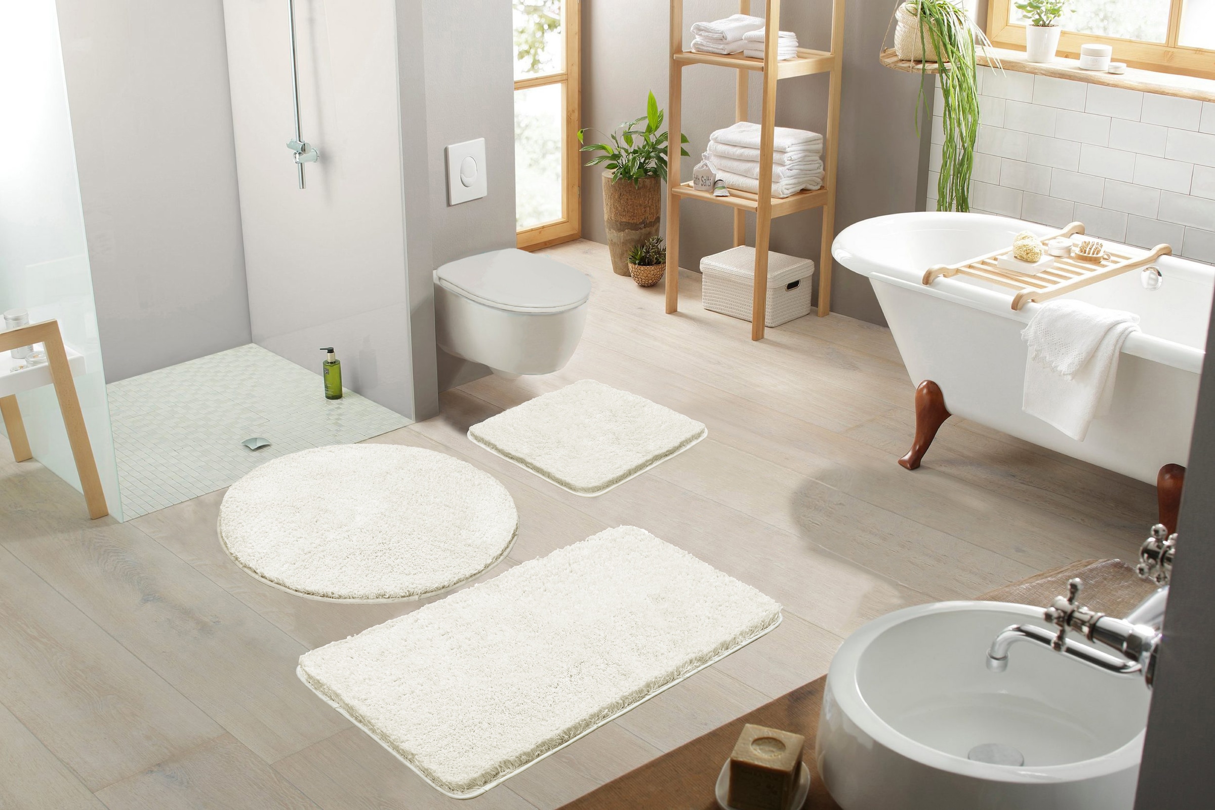 Möve Badematte »Superwuschel, Badvorleger, Badezimmer Teppich« Höhe 40 mm rutschhemmend beschichtet fußbodenheizungsgeeignet | schnell trocknend | strapazierfähig Mikrofaser-Badematte, Badteppich, rechteckig, rund & als 3-tlg. Set