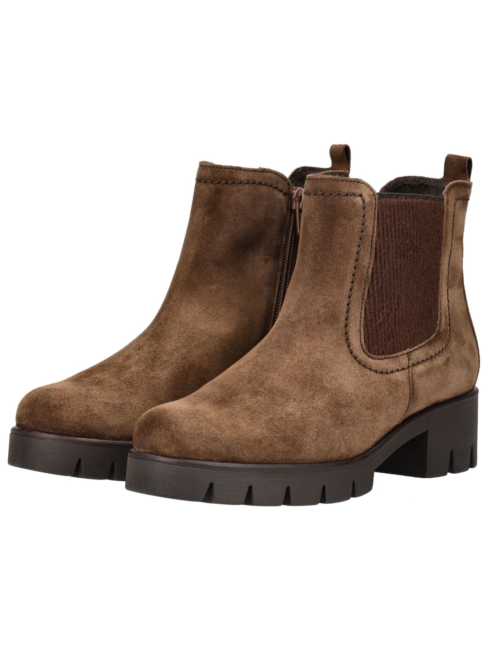 Stiefelette GABOR "Gabor Stiefelette Veloursleder", Damen, Gr. 40,5, blau (whisky), Veloursleder, Schuhe Stiefelette 3