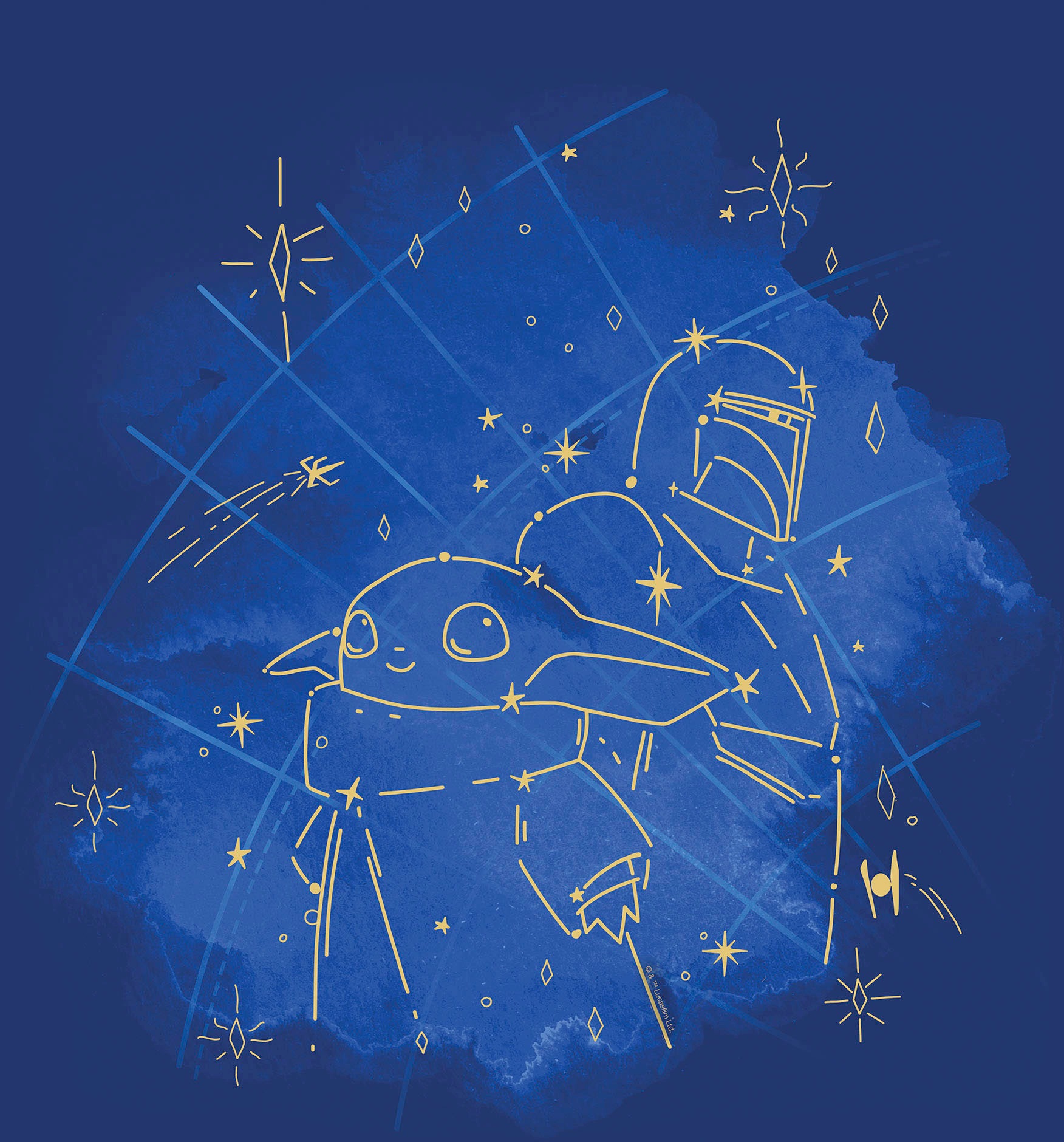 Komar Leinwandbild "The Mandalorian Grogu Constellation - Größe 40 x 40 cm" günstig online kaufen