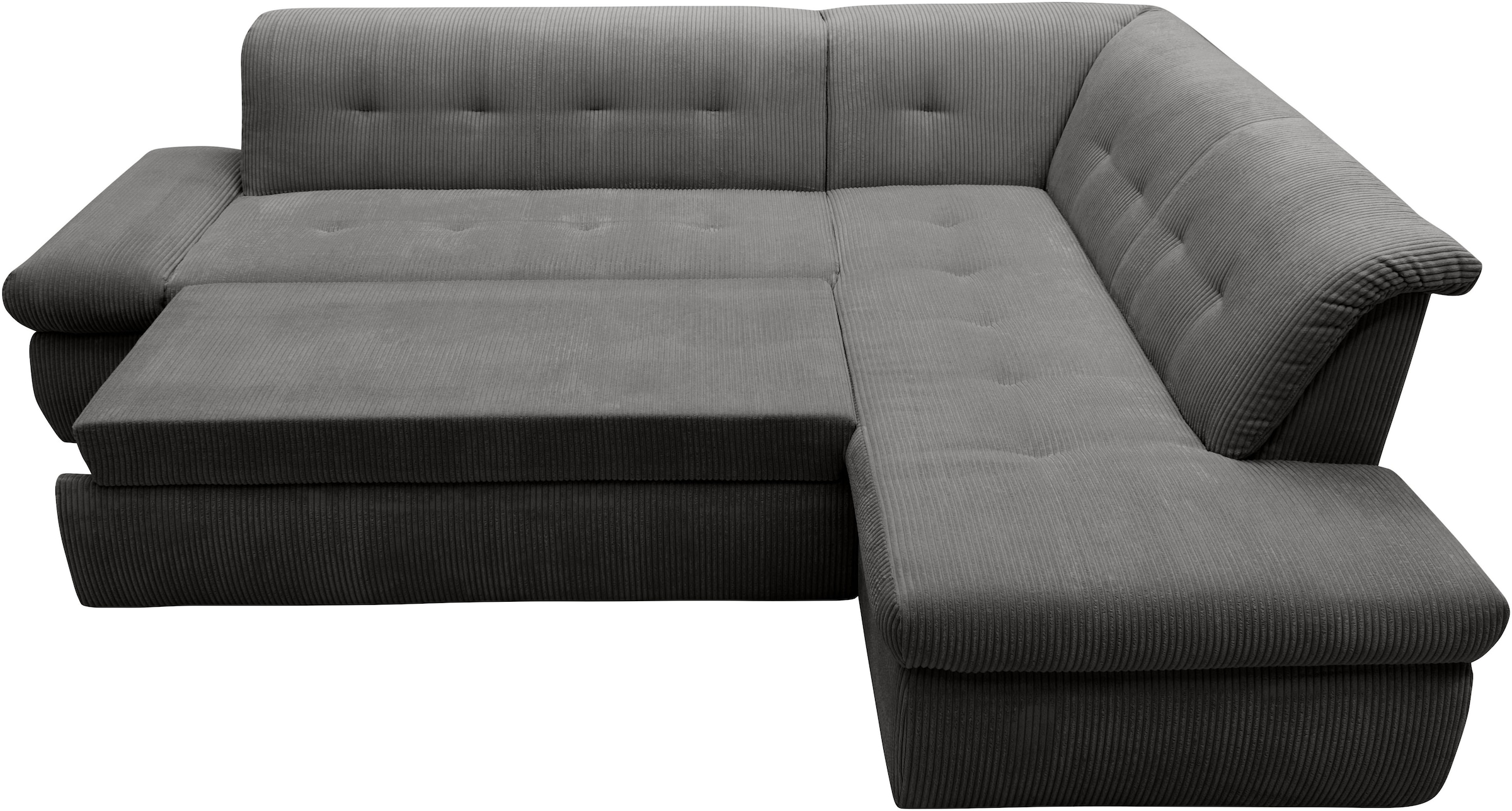 DOMO collection Ecksofa »Moric L-Form«, wahlweise mit Bettfunktion und Armlehnenverstellung, auch in Cord