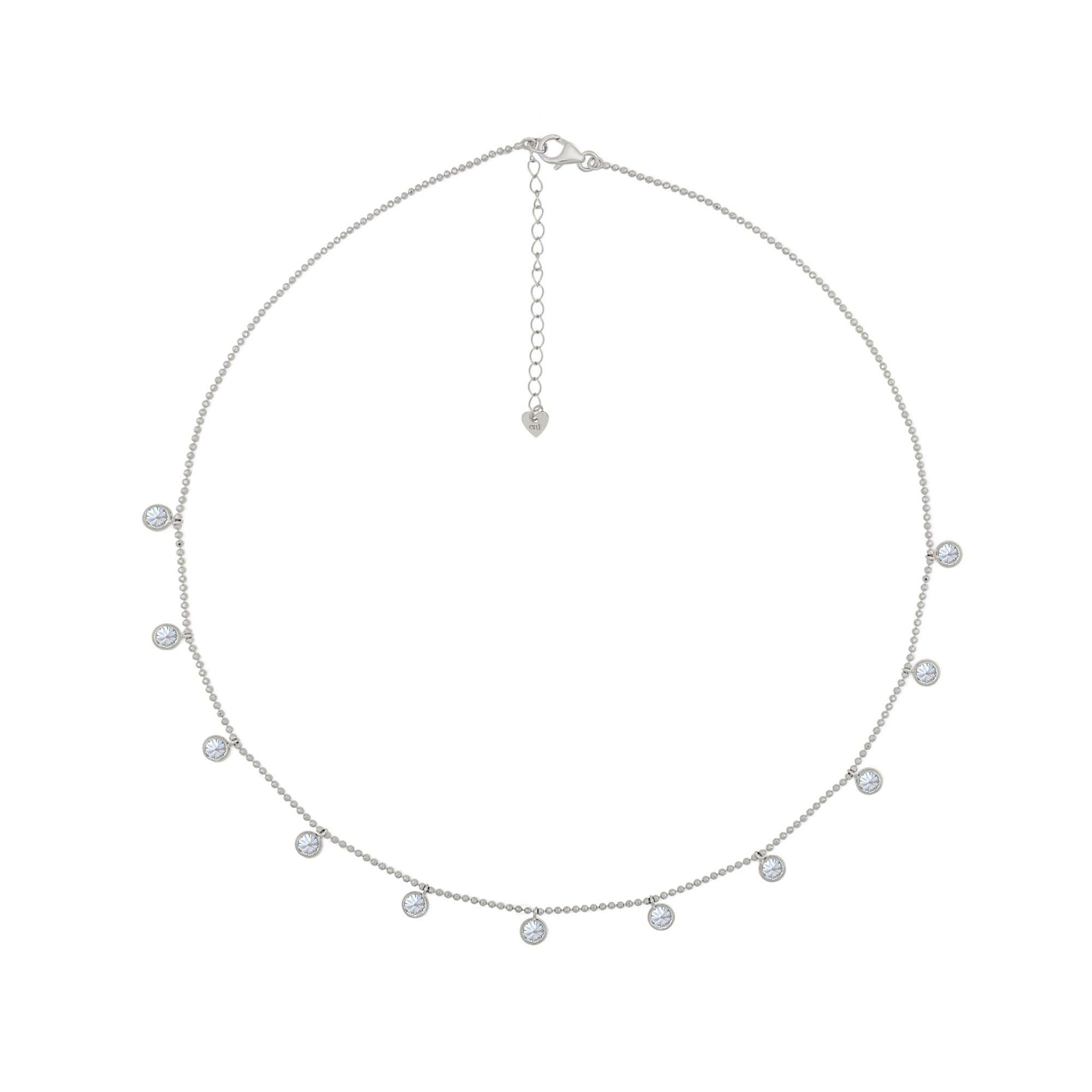 CAÏ Kette mit Anhänger »925/- Sterling Silber rhodiniert Anhänger rund Zirkonia«