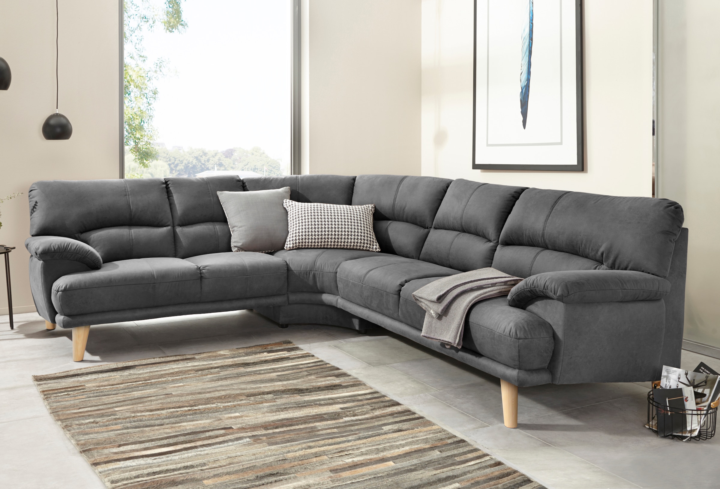 TRENDMANUFAKTUR Polsterecke "Cecilia, italienisches Designsprache, modern u günstig online kaufen