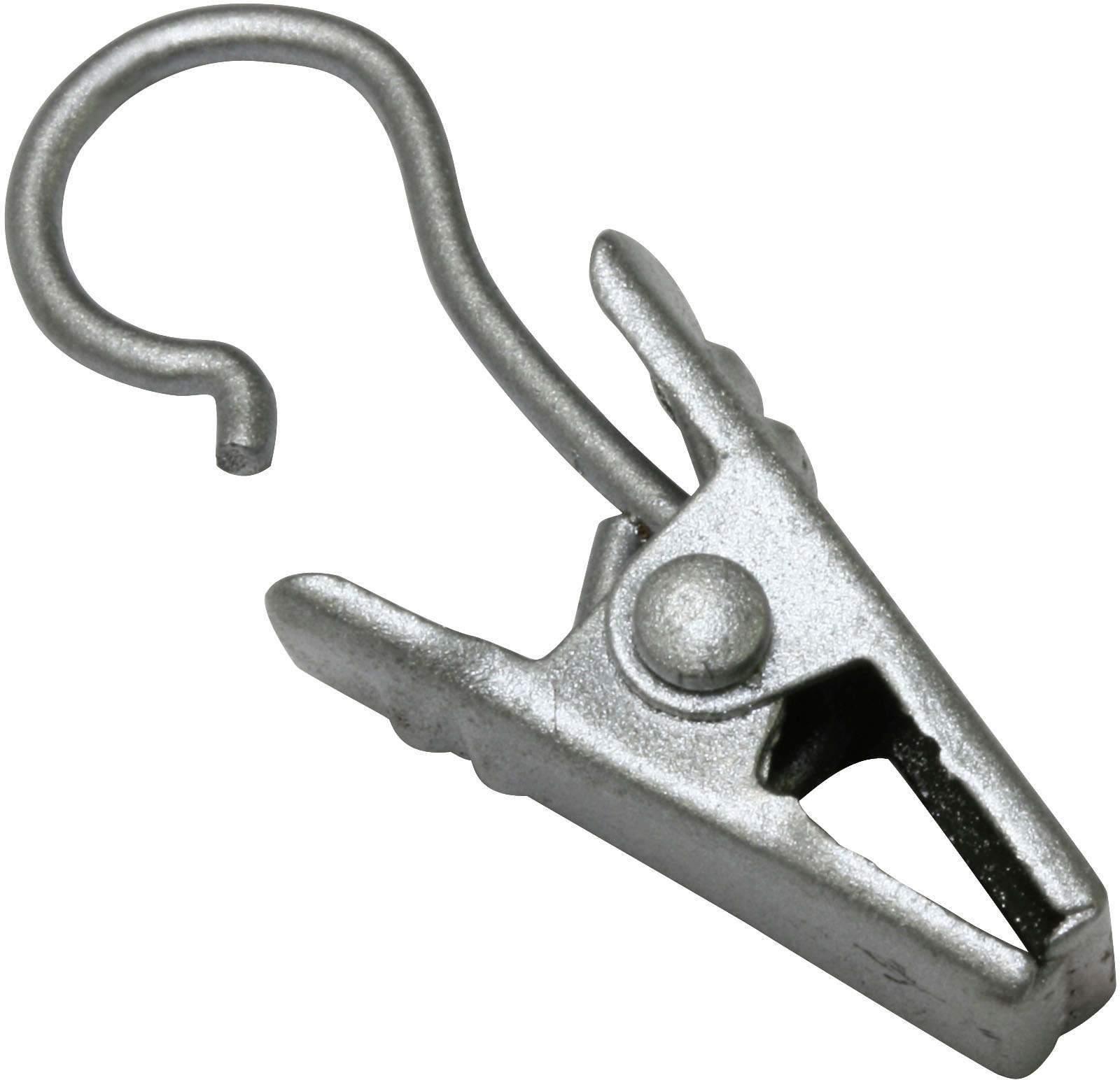 GARDINIA Gardinenhaken "Clipshaken mit Klammer Metall" Zubehör Vitragestangen/Caféhausstangen