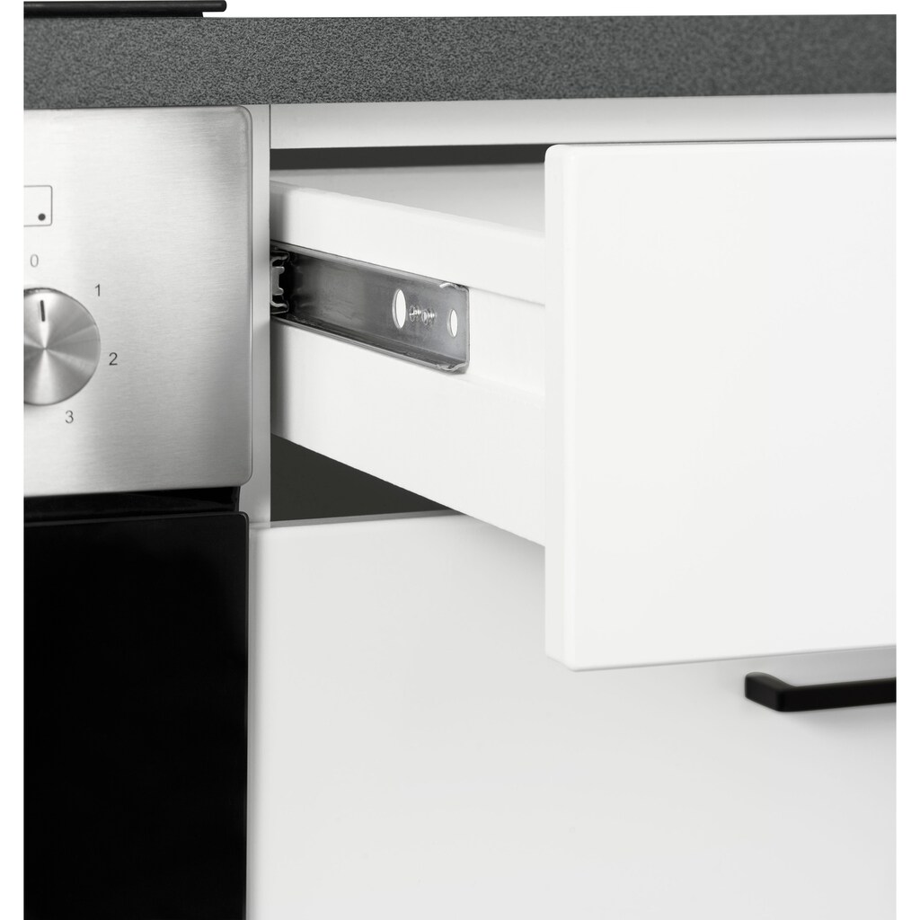 Wohnen Küchenmöbel HELD MÖBEL Winkelküche »Trier«, mit E-Geräten, Stellbreite 220/220 cm weiß Hochglanz/weiß