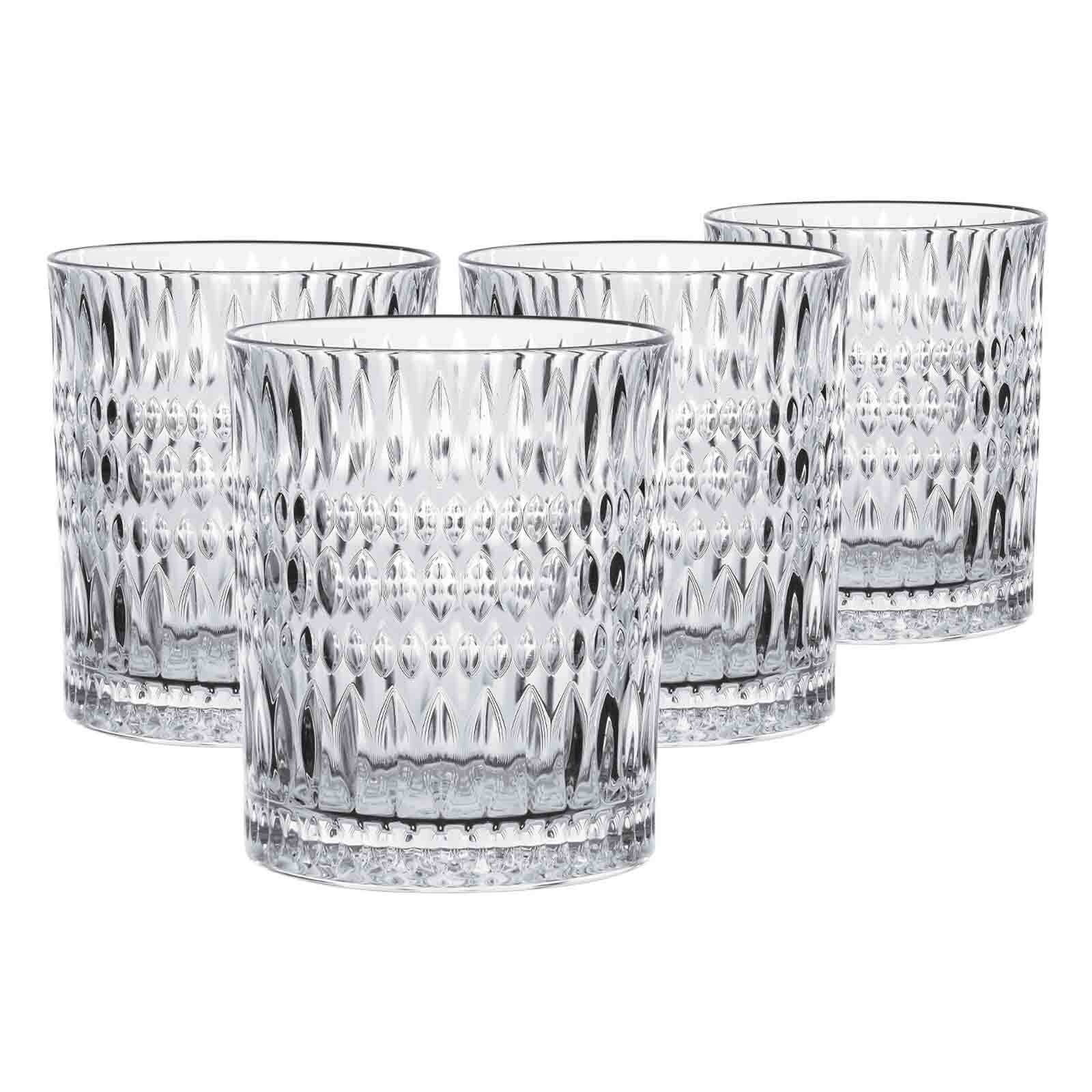 NACHTMANN Whiskyglas "Tumbler Ethno 300 ml 4er Set transparent"transparent, Trinkgefäße