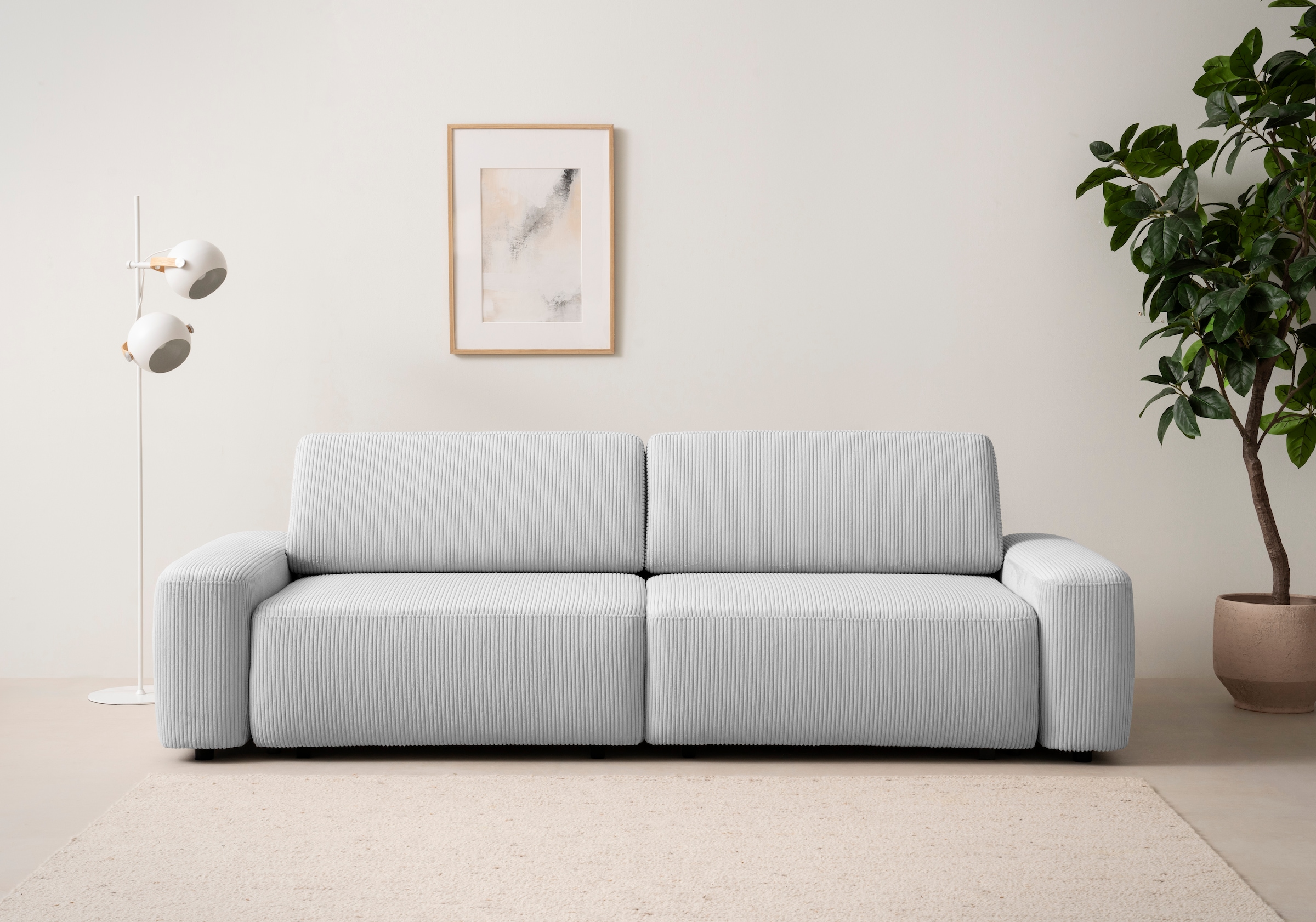 Home affaire 3-Sitzer "TORGE (257cm), Sofa,Schlafsofa in Cord, Samtvelours, günstig online kaufen