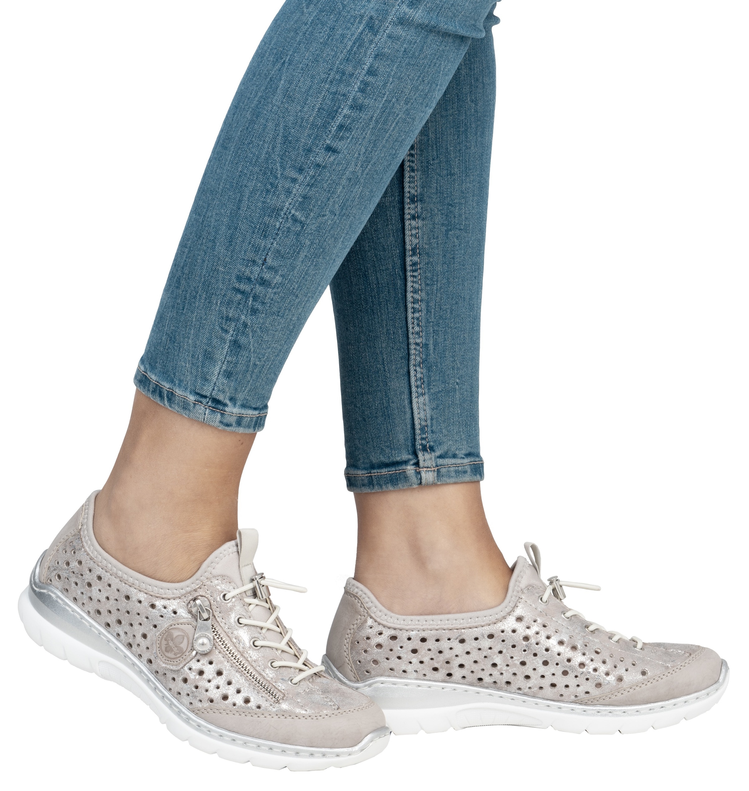 Rieker Slip-On Sneaker, Schlupfschuh, Freizeitschuh, Halbschuh mit Schnellverschluss