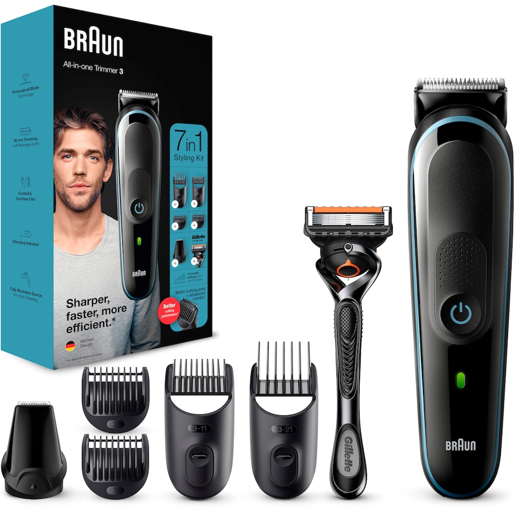 Braun Haarschneider »Multi-Grooming-Kit 3 MGK3345«, 5 Aufsätze